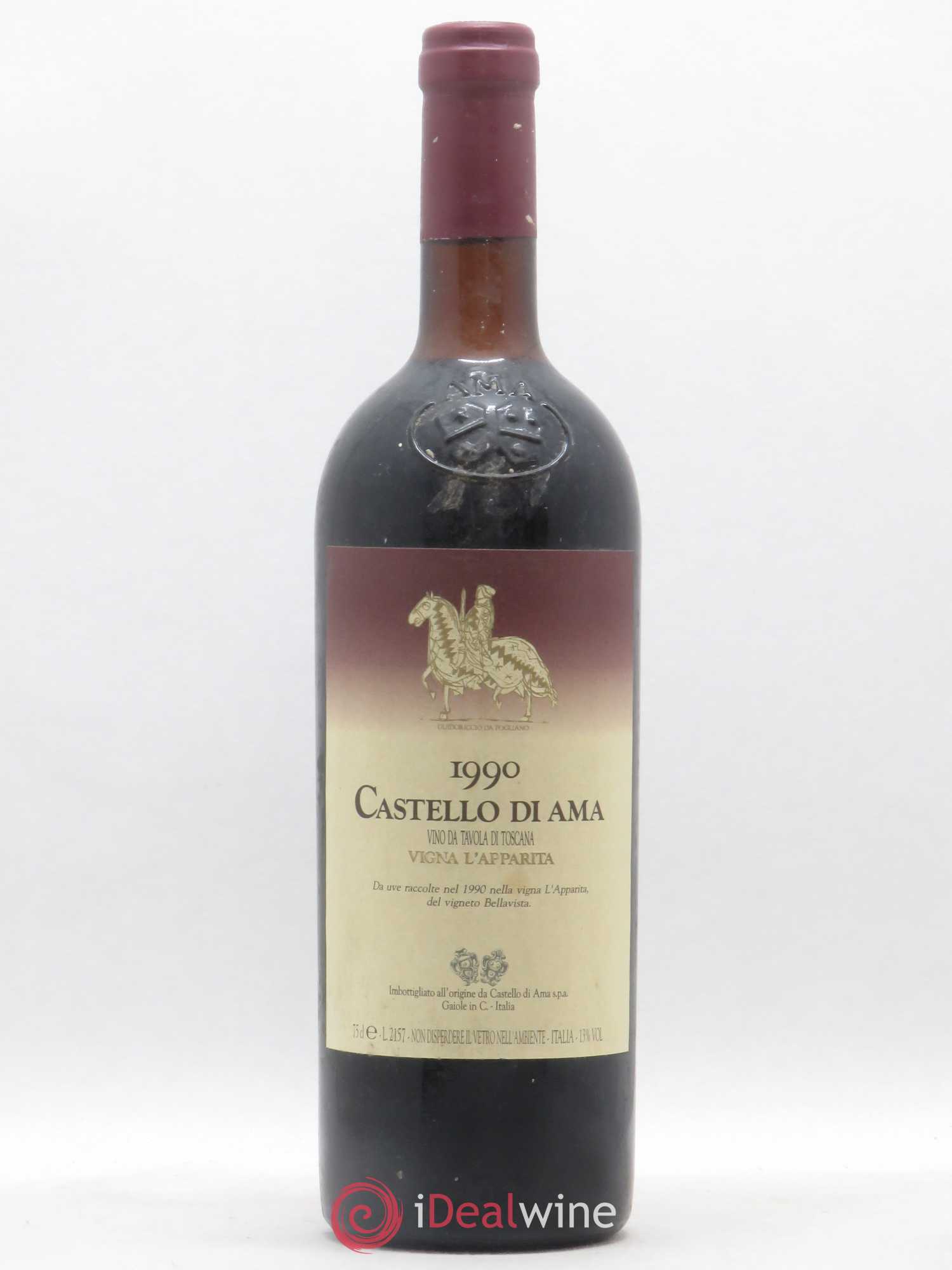 Toscana IGT Castello di Ama L'Apparita 1990 - Lot de 1 bouteille - 0