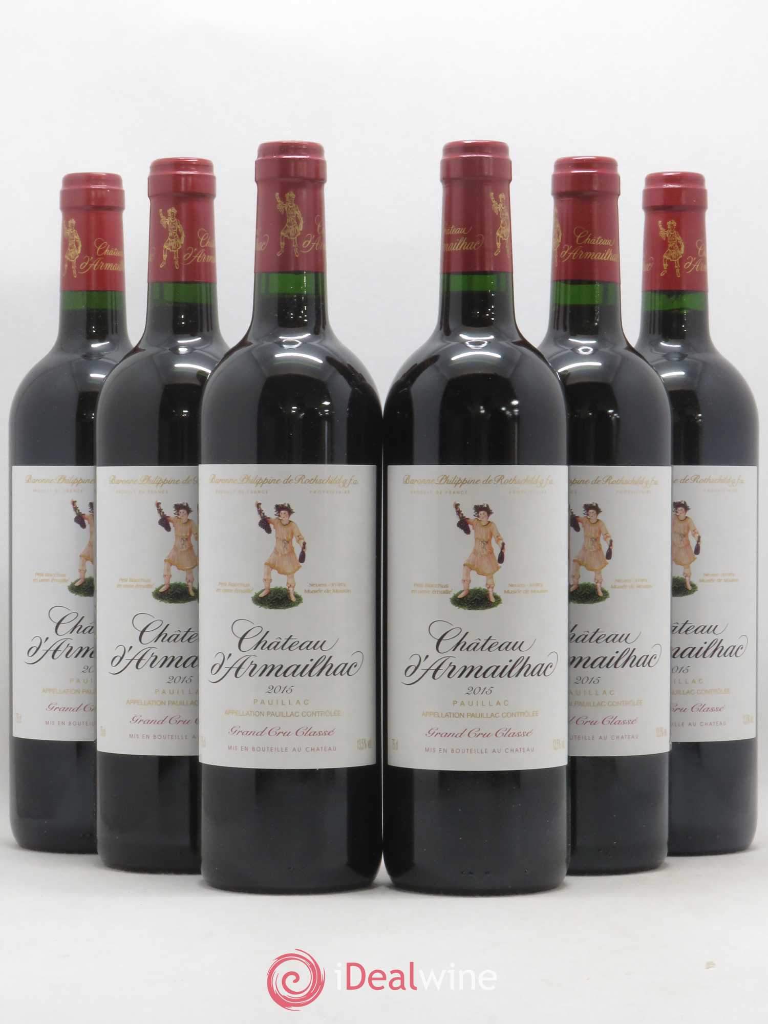 Château d' Armailhac - Mouton Baron(ne) Philippe 5ème Grand Cru Classé 2015 - Lot de 6 bouteilles - 0