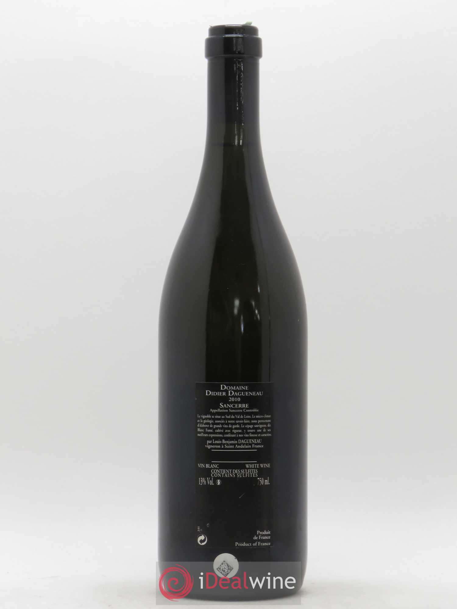 Sancerre Le Mont Damné Chavignol Dagueneau (Domaine Didier - Louis-Benjamin) 2010 - Lot de 1 bouteille - 1