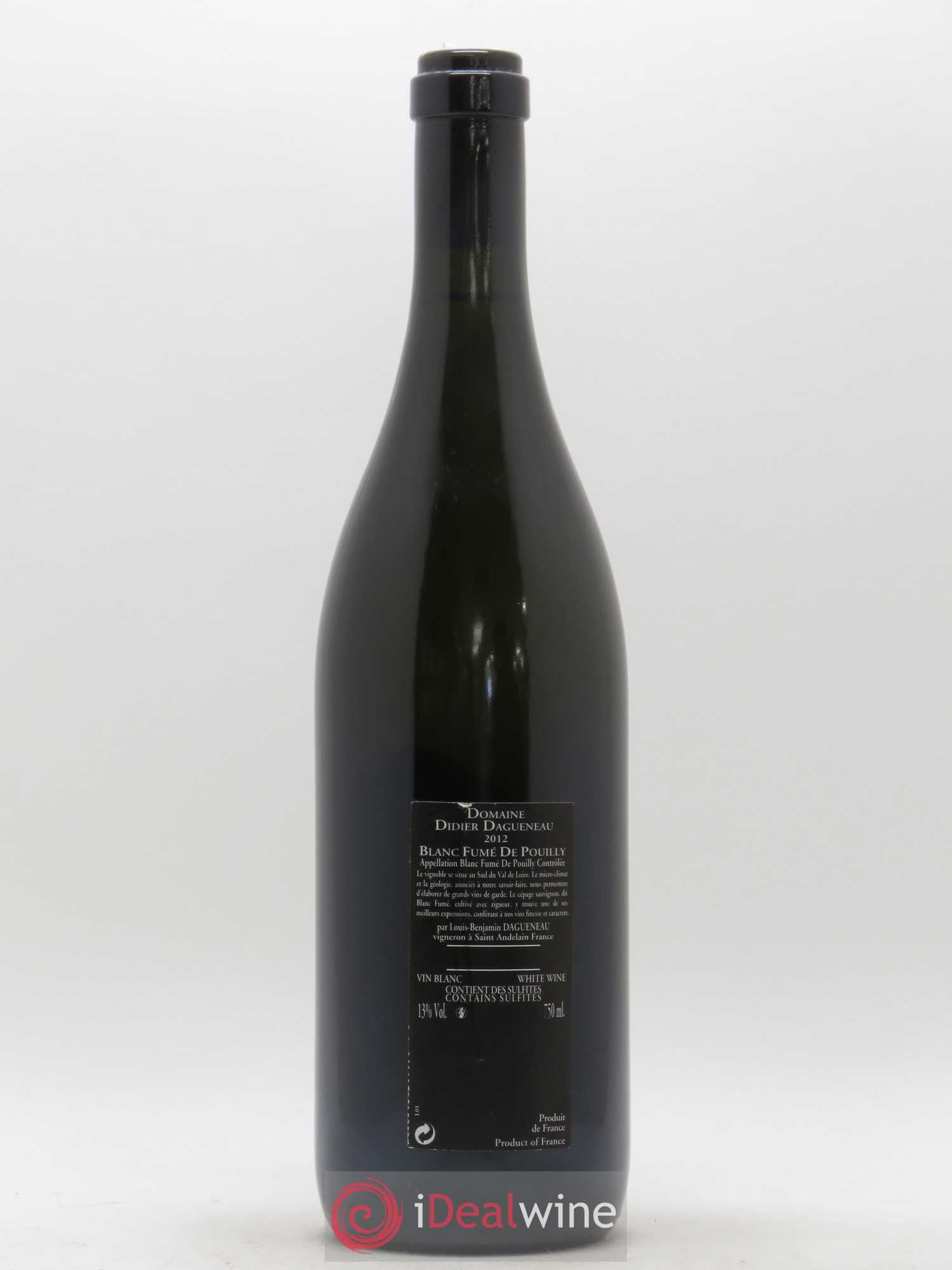 Vin de France (anciennement Pouilly-Fumé) Silex Dagueneau (Domaine Didier - Louis-Benjamin) 2012 - Lot de 1 bouteille - 1