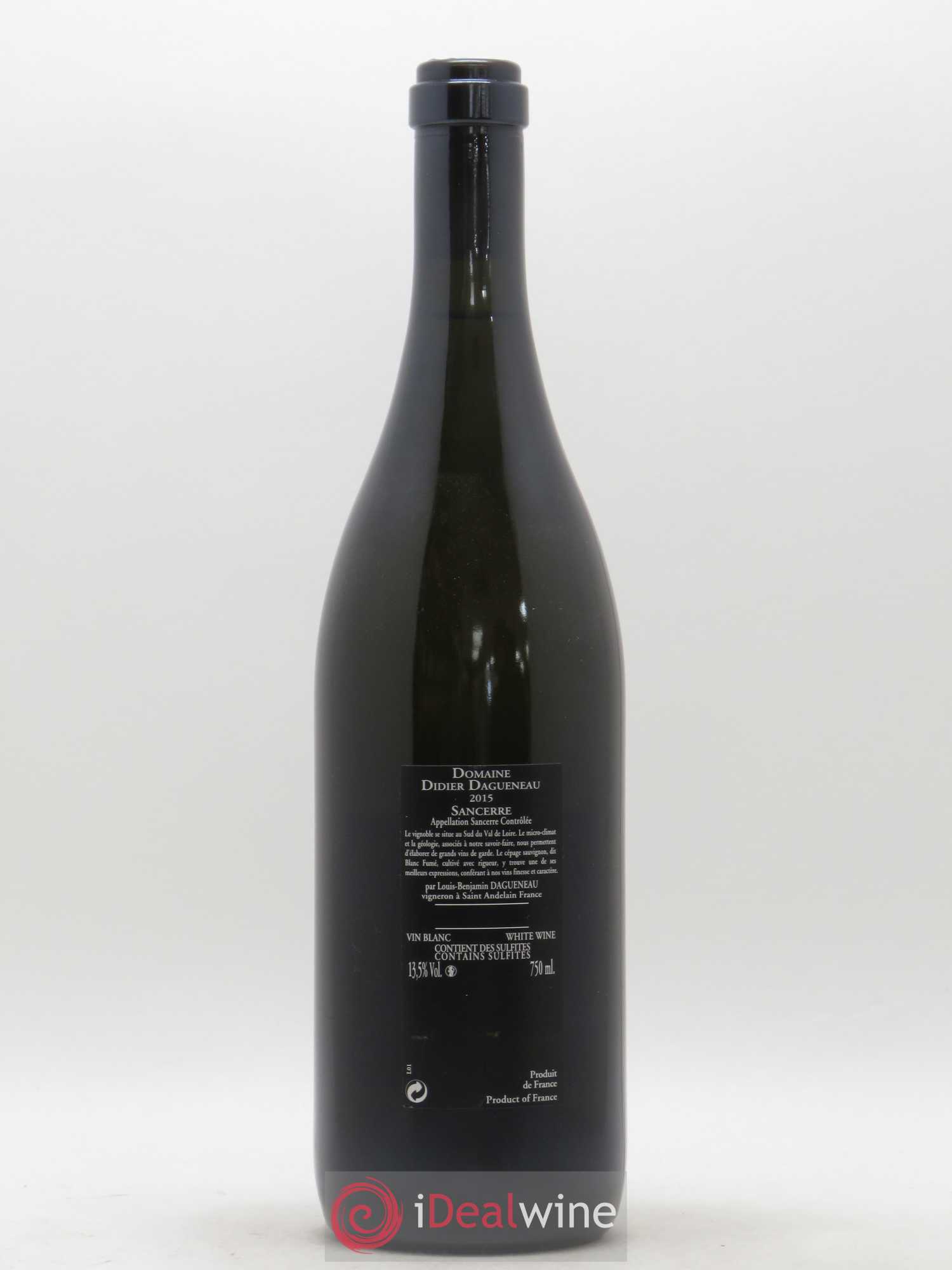 Sancerre Le Mont Damné Chavignol Dagueneau (Domaine Didier - Louis-Benjamin) 2015 - Lot de 1 bouteille - 1