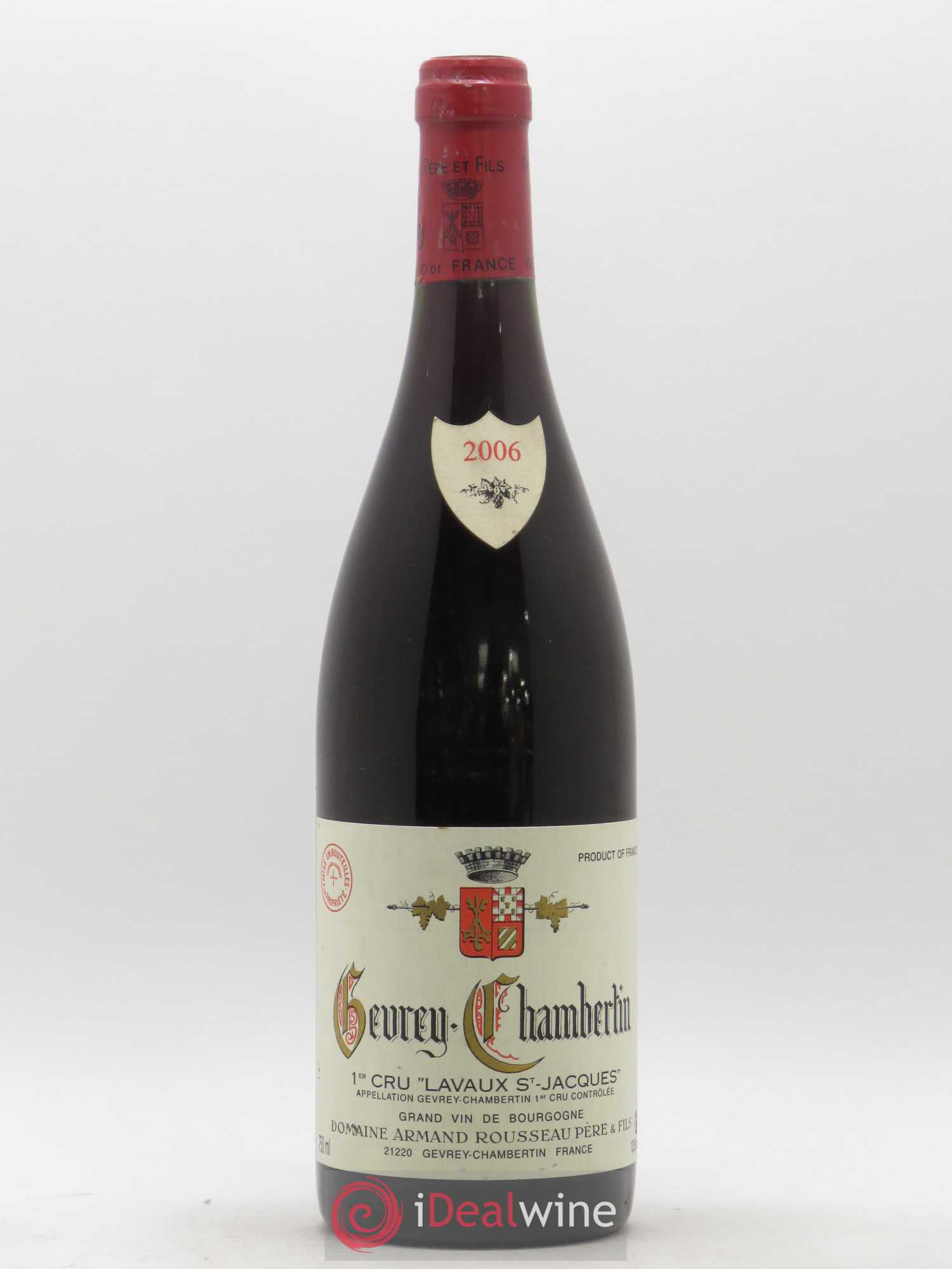 Gevrey-Chambertin 1er Cru Lavaux Saint Jacques Armand Rousseau (Domaine) 2006 - Lot de 1 bouteille - 0
