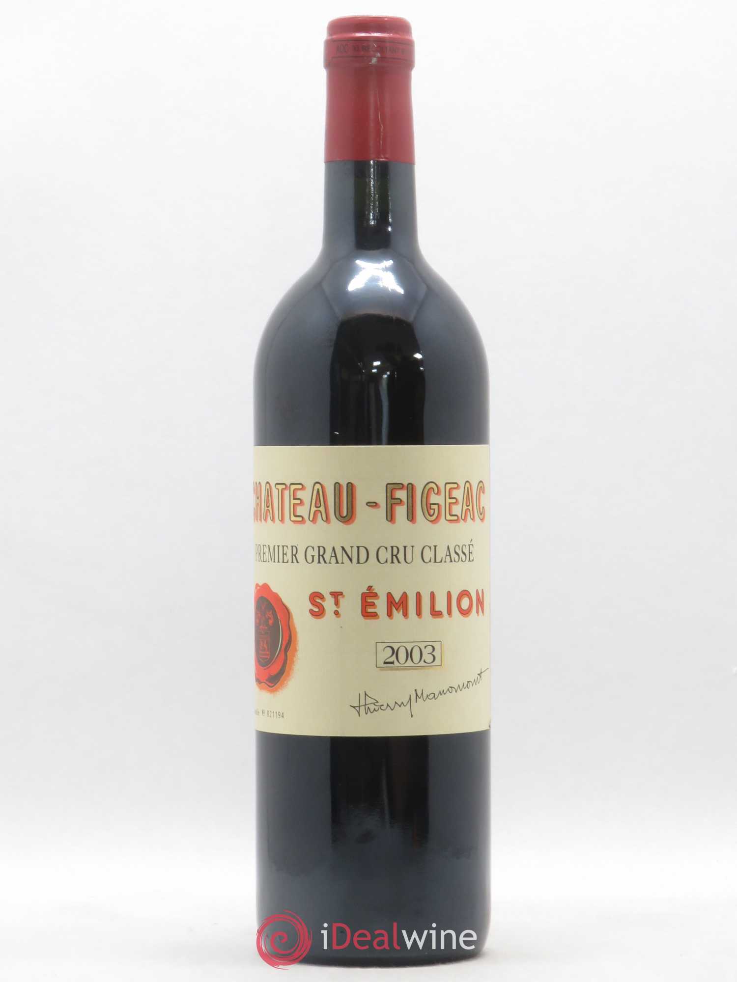 Château Figeac 1er Grand Cru Classé A 2003 - Lot de 1 bouteille - 0