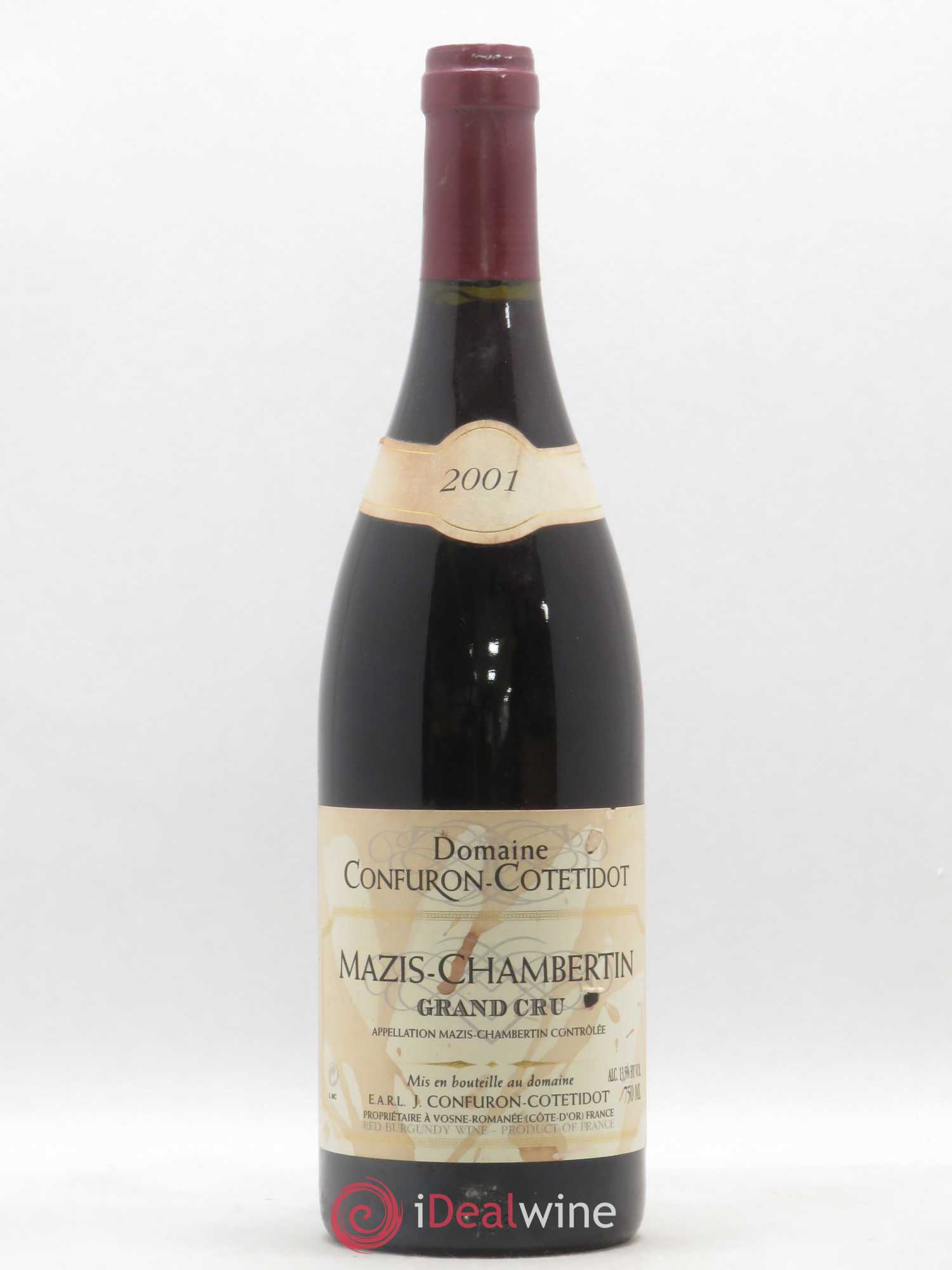 Mazis-Chambertin Grand Cru Confuron-Cotetidot 2001 - Lot de 1 bouteille - 0