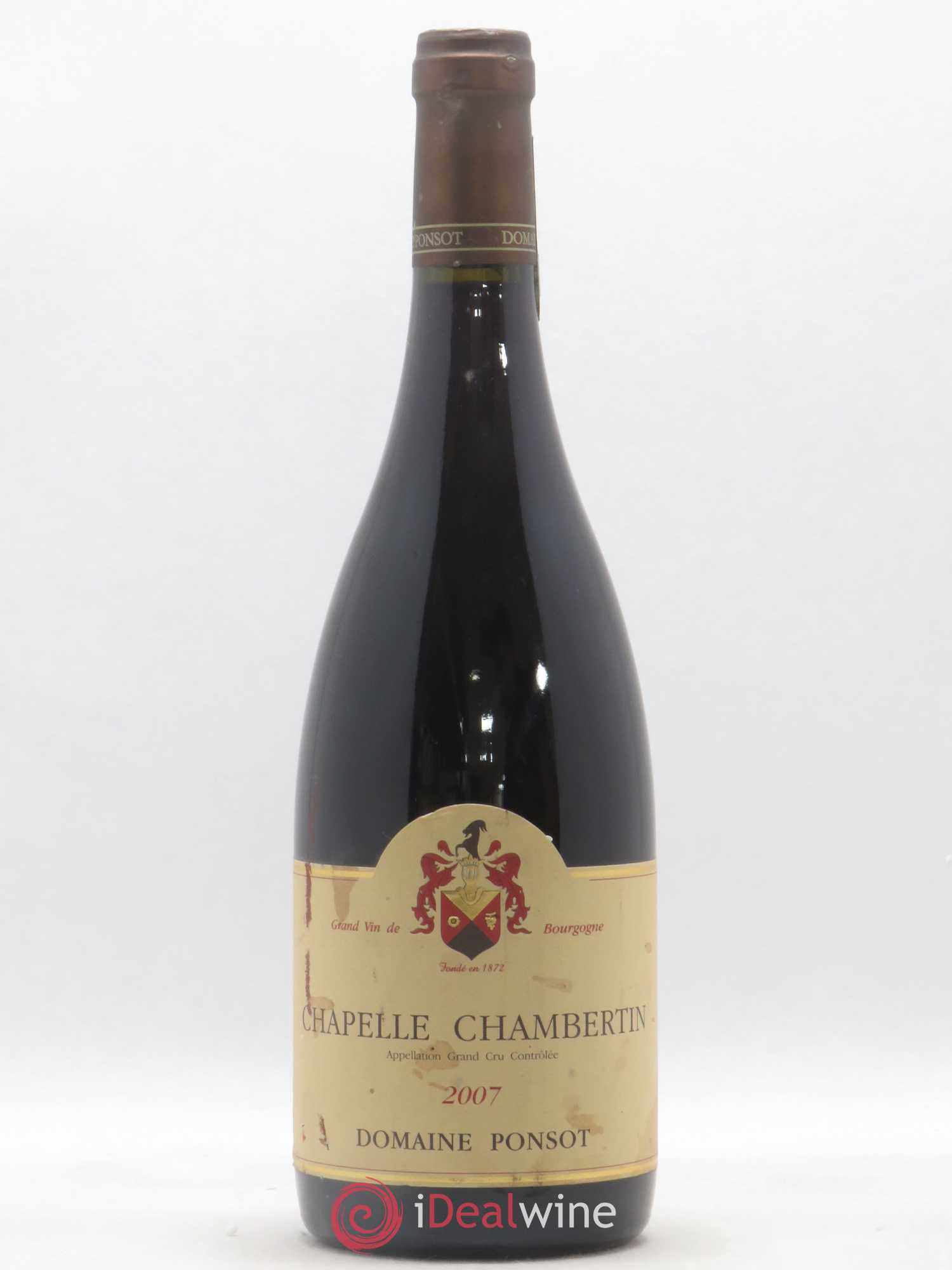Chapelle-Chambertin Grand Cru Ponsot (Domaine) 2007 - Lot de 1 bouteille - 0
