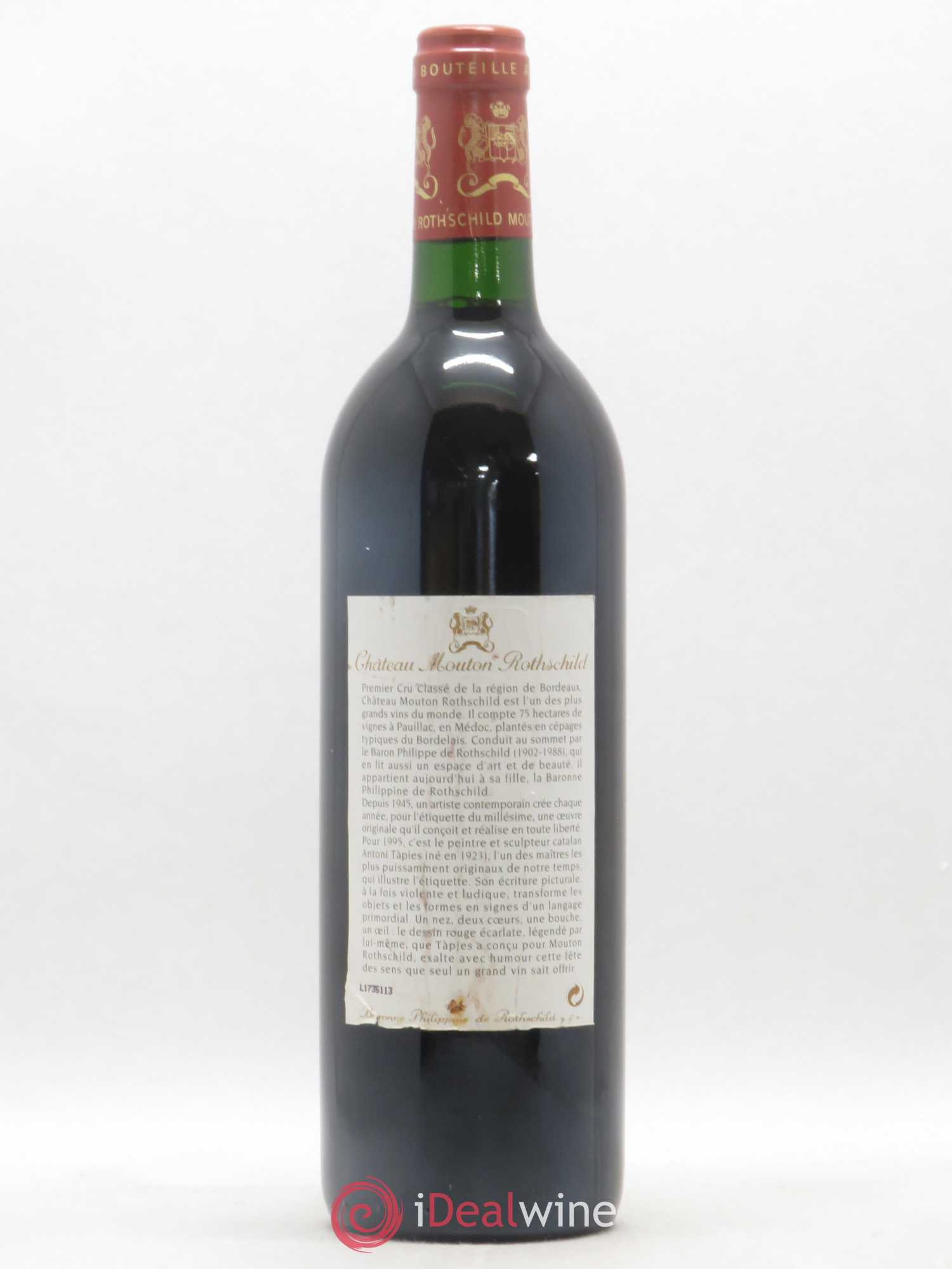 Château Mouton Rothschild 1er Grand Cru Classé 1995 - Lot de 1 bouteille - 1
