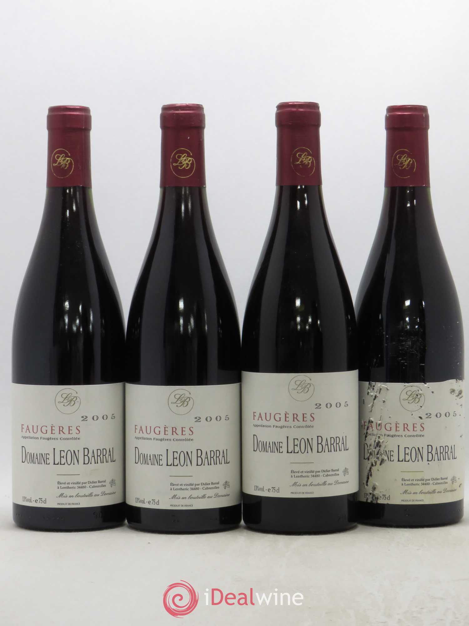 Faugères Domaine Léon Barral 2005 - Lot de 4 bouteilles - 0