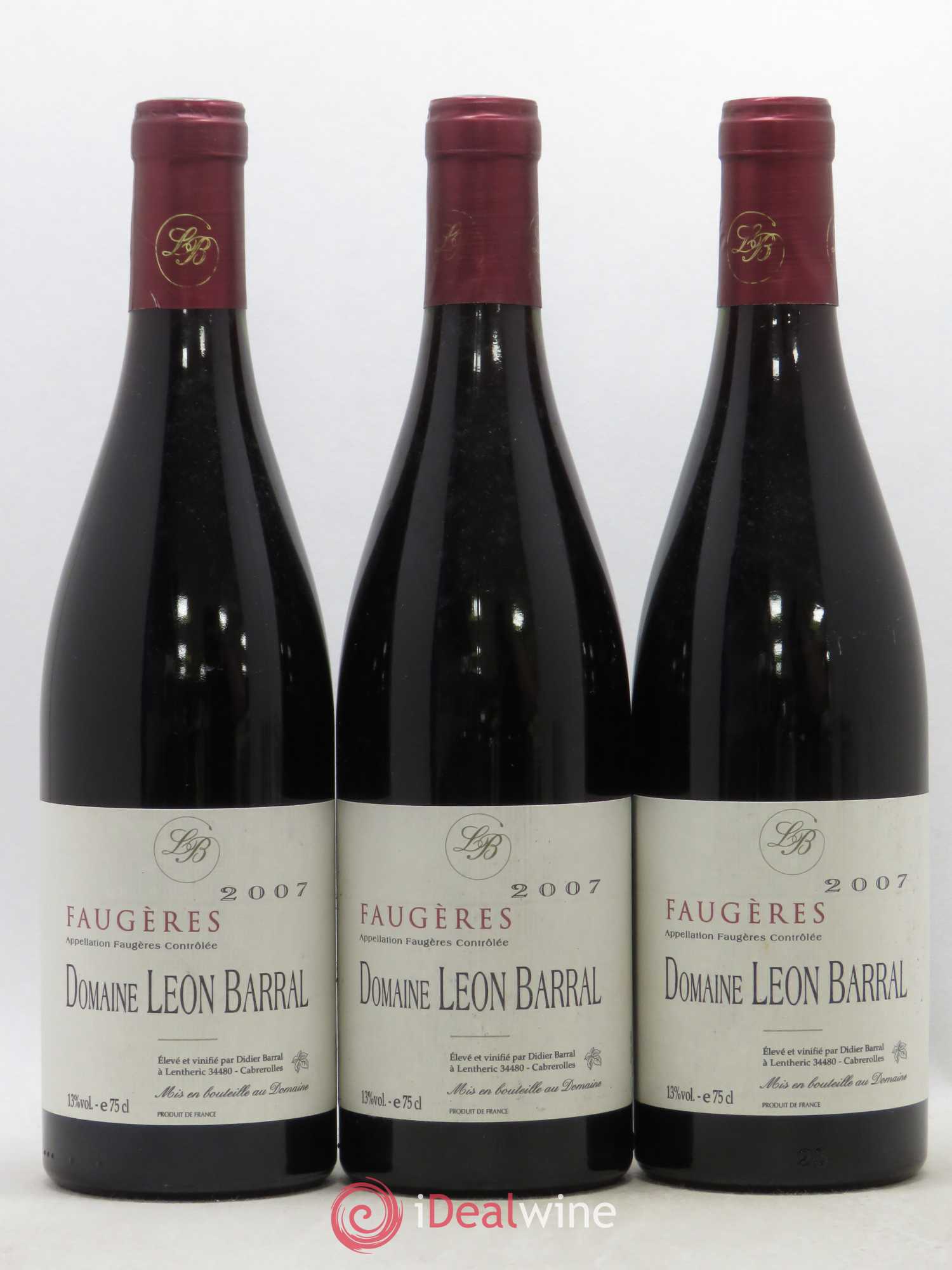 Faugères Domaine Léon Barral 2007 - Lot de 3 bouteilles - 0