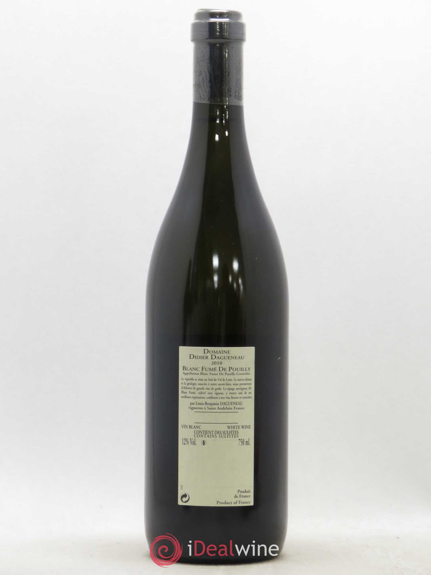Pouilly-Fumé Blanc Fumé de Pouilly Dagueneau (Domaine Didier - Louis-Benjamin) 2010 - Lot de 1 bouteille - 1