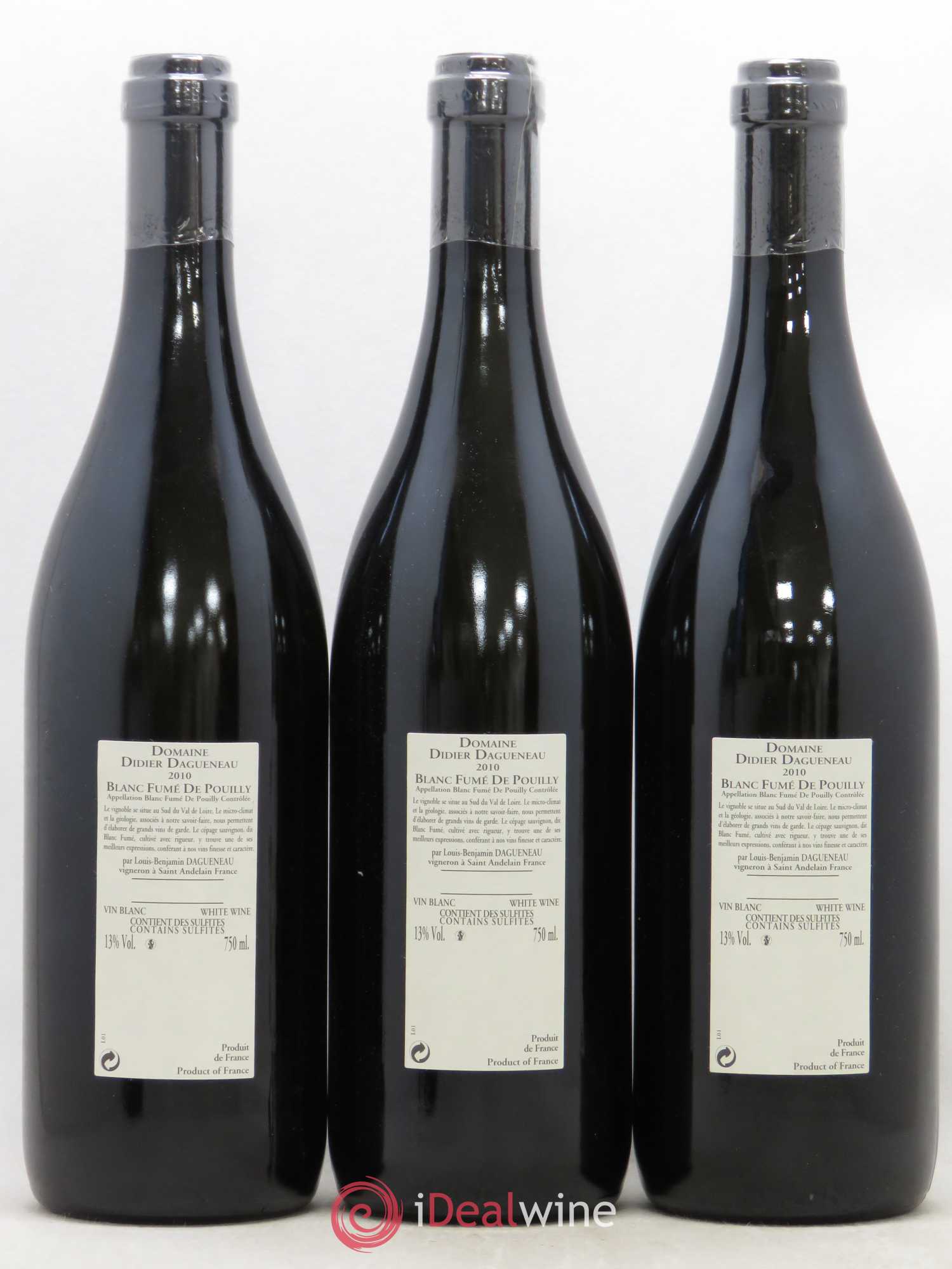 Vin de France (anciennement Pouilly-Fumé) Buisson Renard Dagueneau (Domaine Didier - Louis-Benjamin) 2010 - Lot de 3 bouteilles - 1