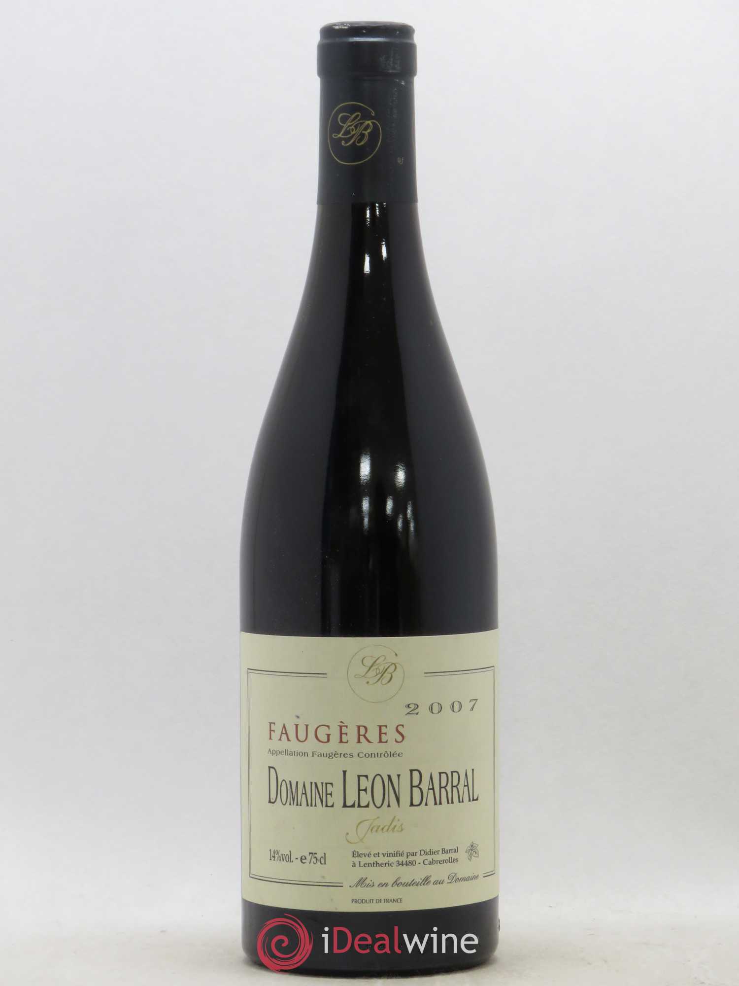 Faugères Jadis Domaine Léon Barral 2007 - Lot de 1 bouteille - 0
