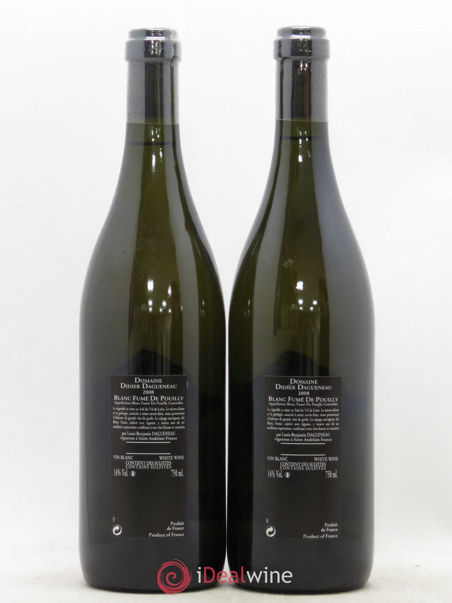 Vin de France (anciennement Pouilly-Fumé) Silex Dagueneau (Domaine Didier - Louis-Benjamin) 2008 - Lot de 2 bouteilles - 1