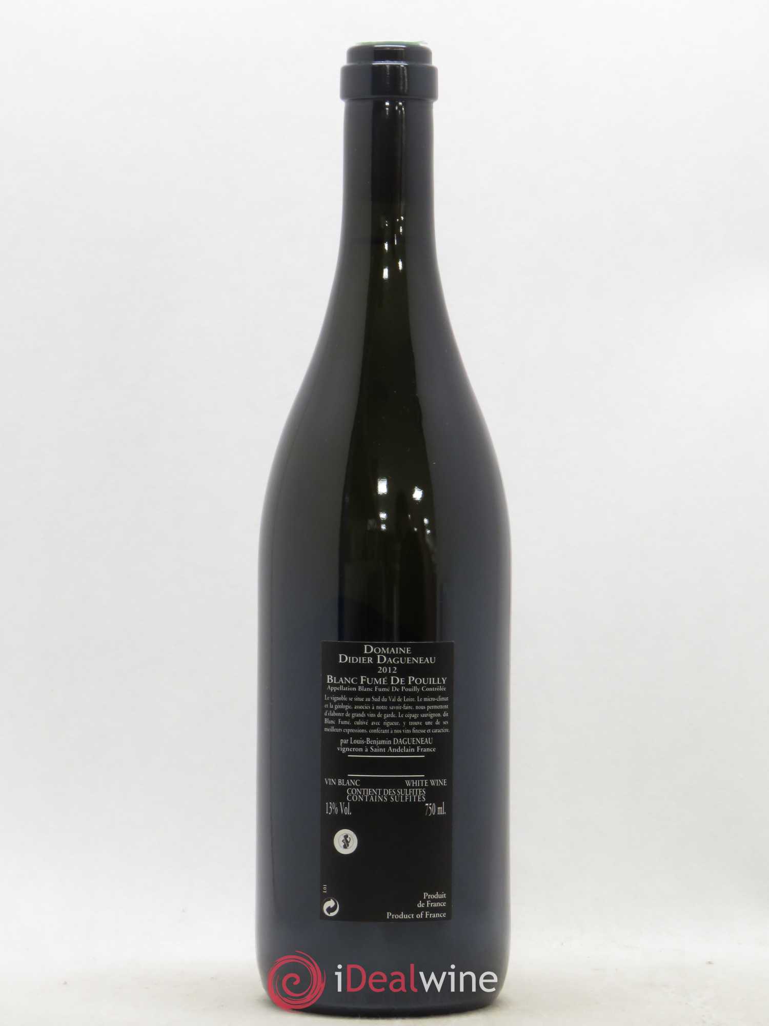 Vin de France (anciennement Pouilly-Fumé) Silex Dagueneau (Domaine Didier - Louis-Benjamin) 2012 - Lot de 1 bouteille - 1