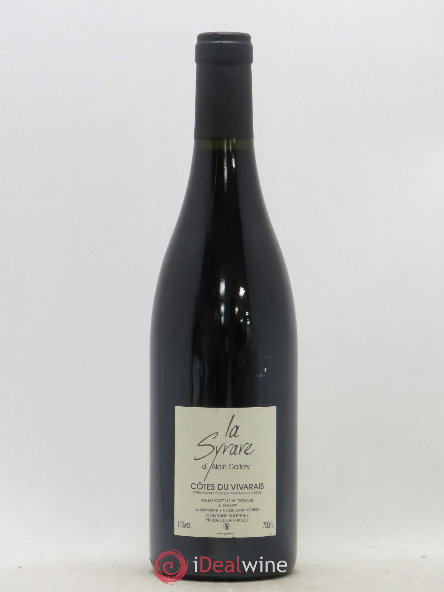 Côtes du Vivarais La Syrare Gallety (Domaine) 2007 - Lot de 1 bouteille - 1