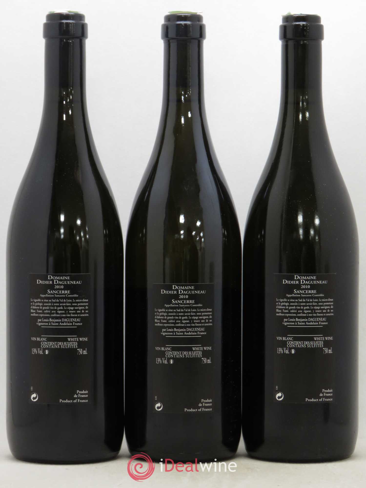 Sancerre Le Mont Damné Chavignol Dagueneau (Domaine Didier - Louis-Benjamin) 2010 - Lot de 3 bouteilles - 1