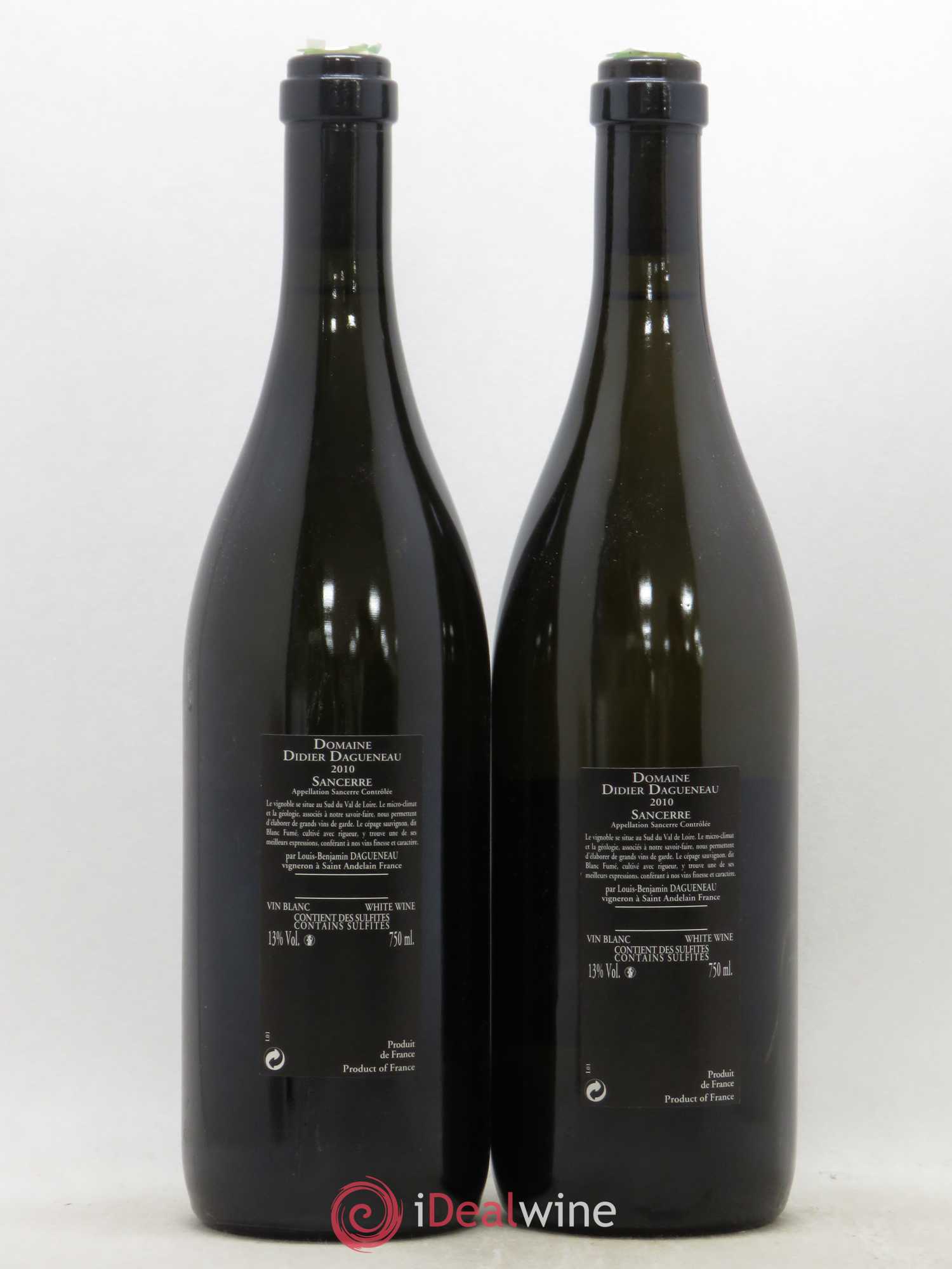 Sancerre Le Mont Damné Chavignol Dagueneau (Domaine Didier - Louis-Benjamin) 2010 - Lot de 2 bouteilles - 1