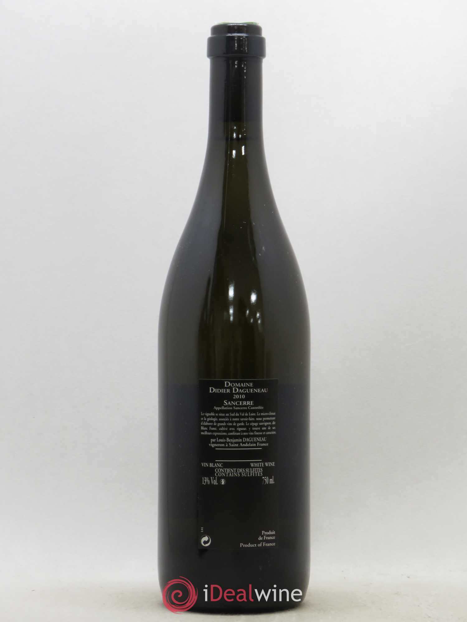 Sancerre Le Mont Damné Chavignol Dagueneau (Domaine Didier - Louis-Benjamin) 2010 - Lot de 1 bouteille - 1