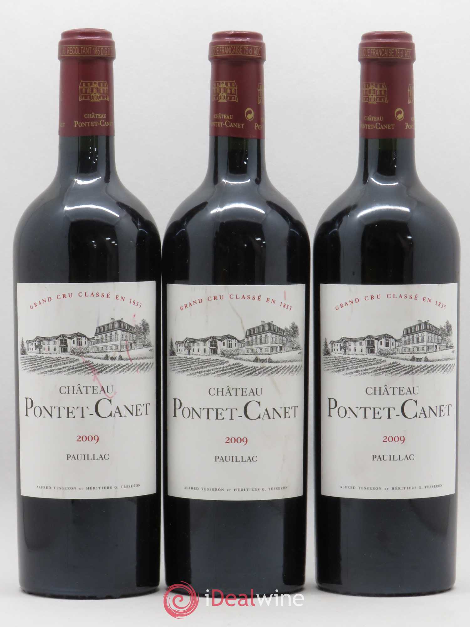 Château Pontet Canet 5ème Grand Cru Classé 2009 - Lot de 3 bouteilles - 0