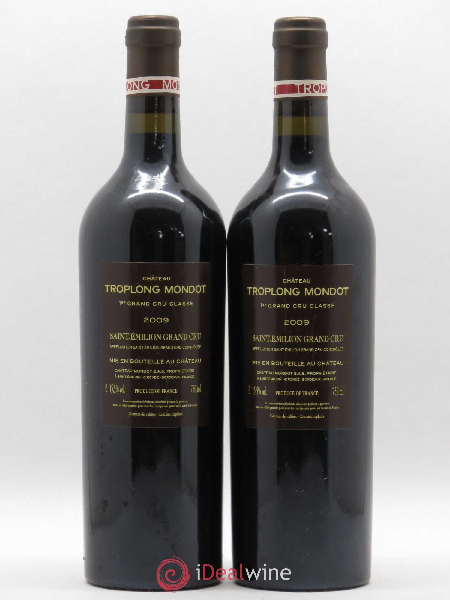 Château Troplong Mondot 1er Grand Cru Classé B 2009 - Lot de 2 bouteilles - 1