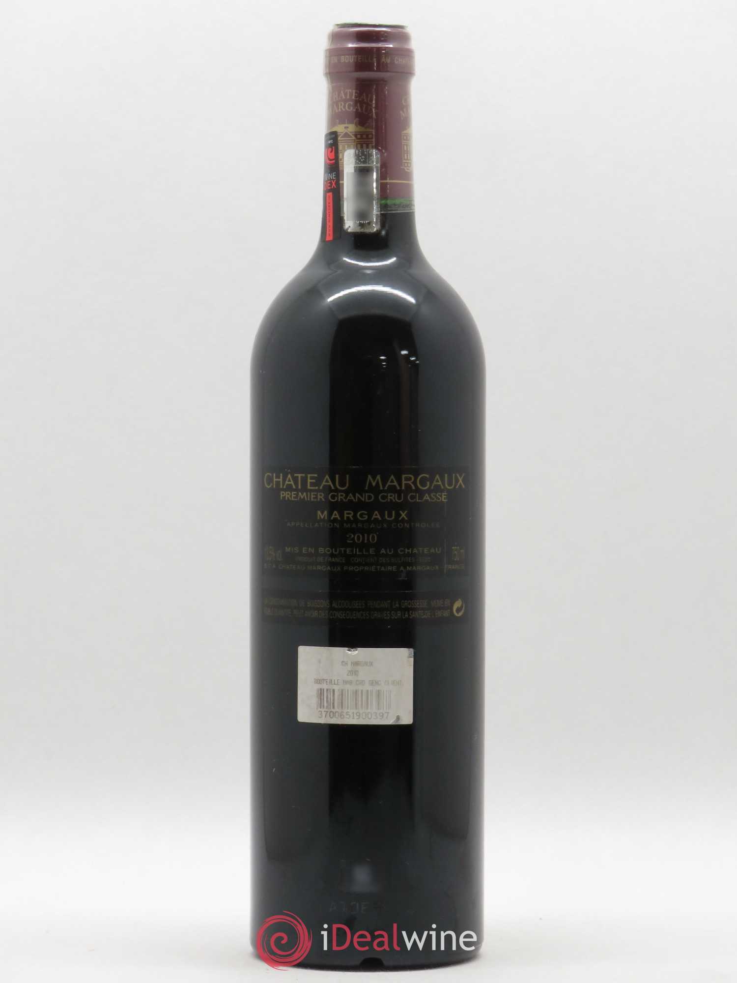Château Margaux 1er Grand Cru Classé 2010 - Lot de 1 bouteille - 1