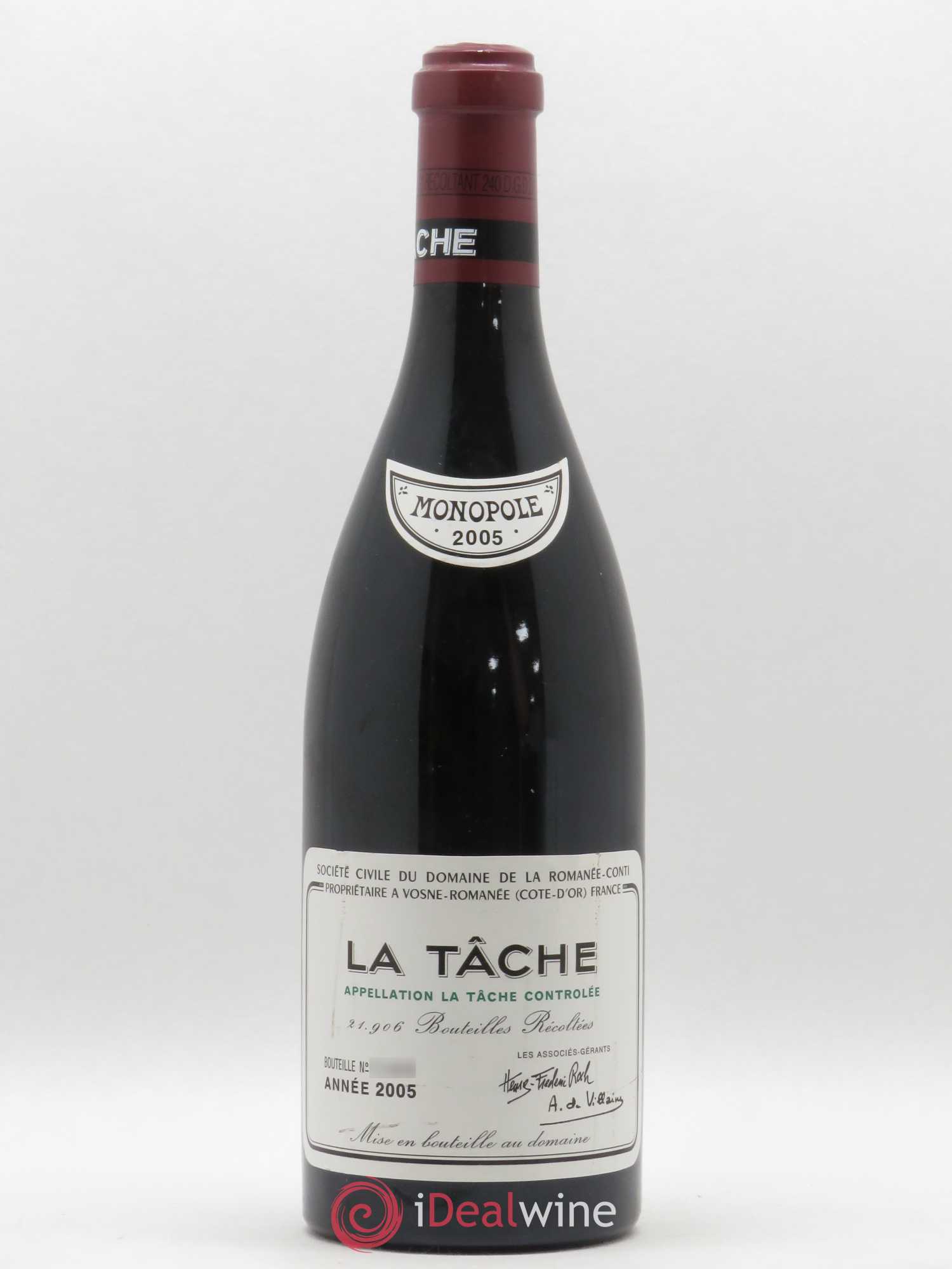 La Tâche Grand Cru Domaine de la Romanée-Conti 2005 - Lot de 1 bouteille - 0