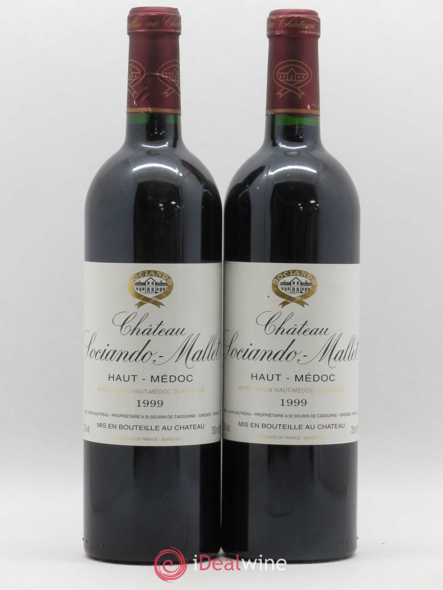 Château Sociando Mallet 1999 - Lot de 2 bouteilles - 0