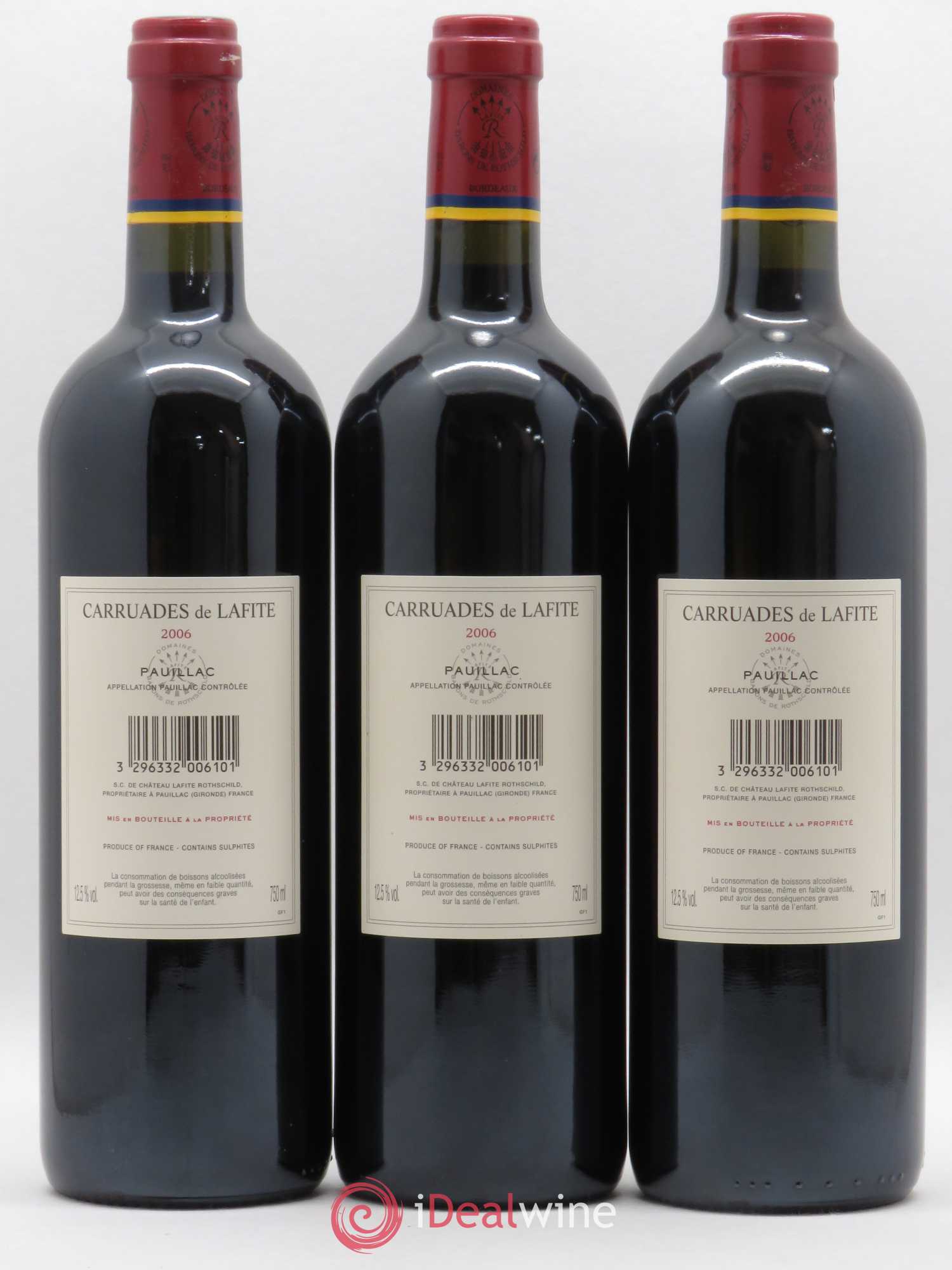 Carruades de Lafite Rothschild Second Vin 2006 - Lot de 3 bouteilles - 1