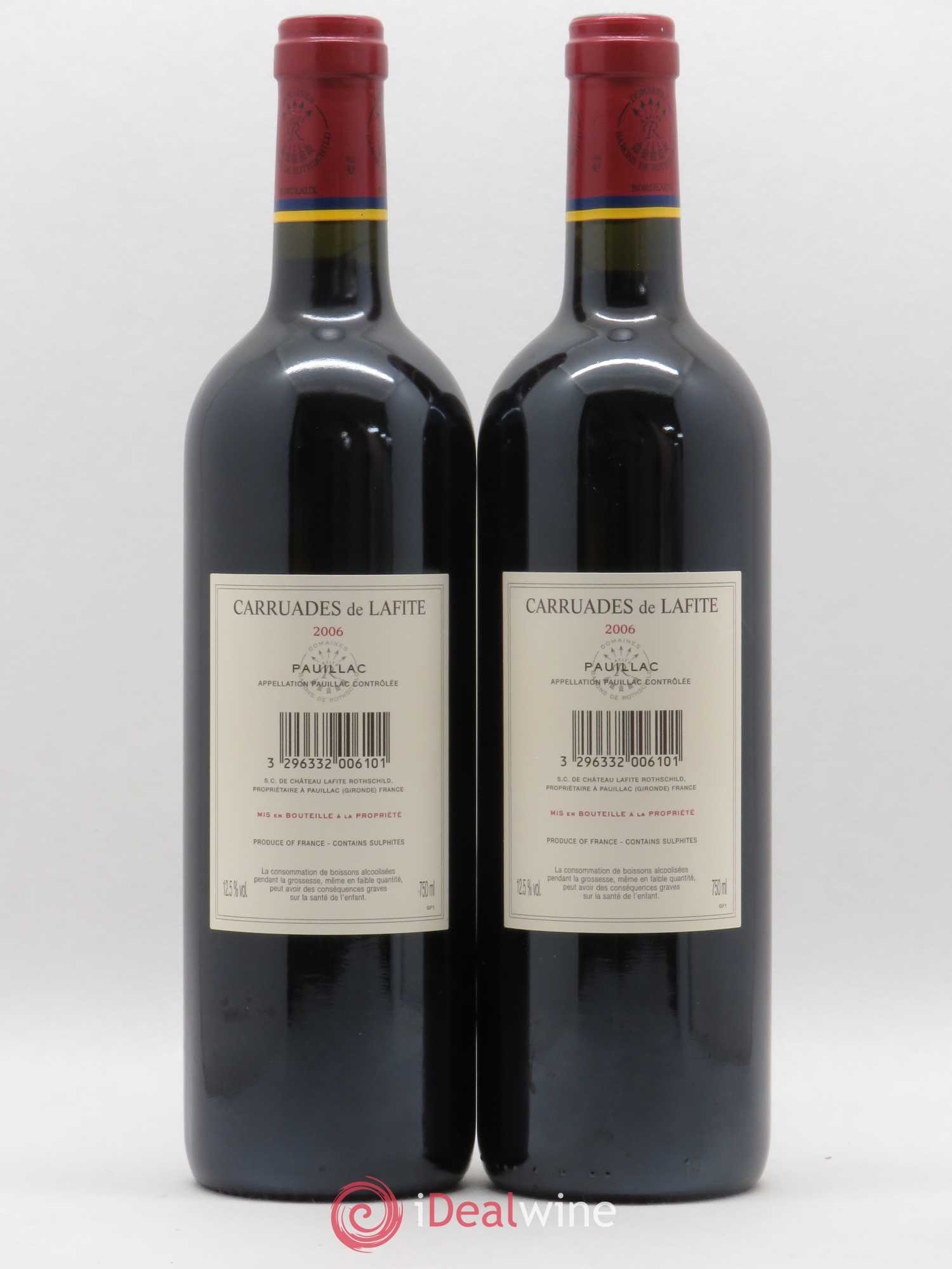 Carruades de Lafite Rothschild Second Vin 2006 - Lot de 2 bouteilles - 1