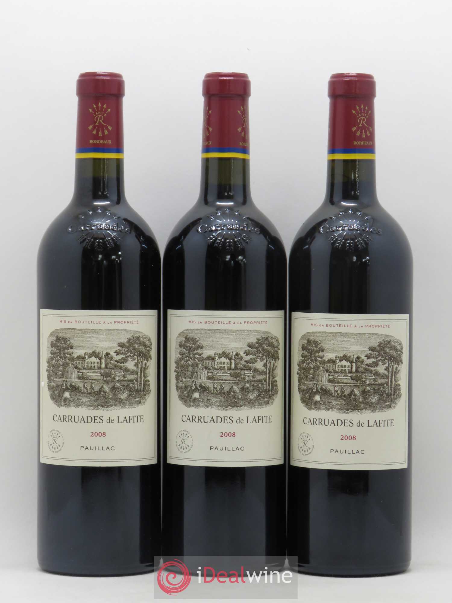 Carruades de Lafite Rothschild Second Vin 2008 - Lot de 3 bouteilles - 0