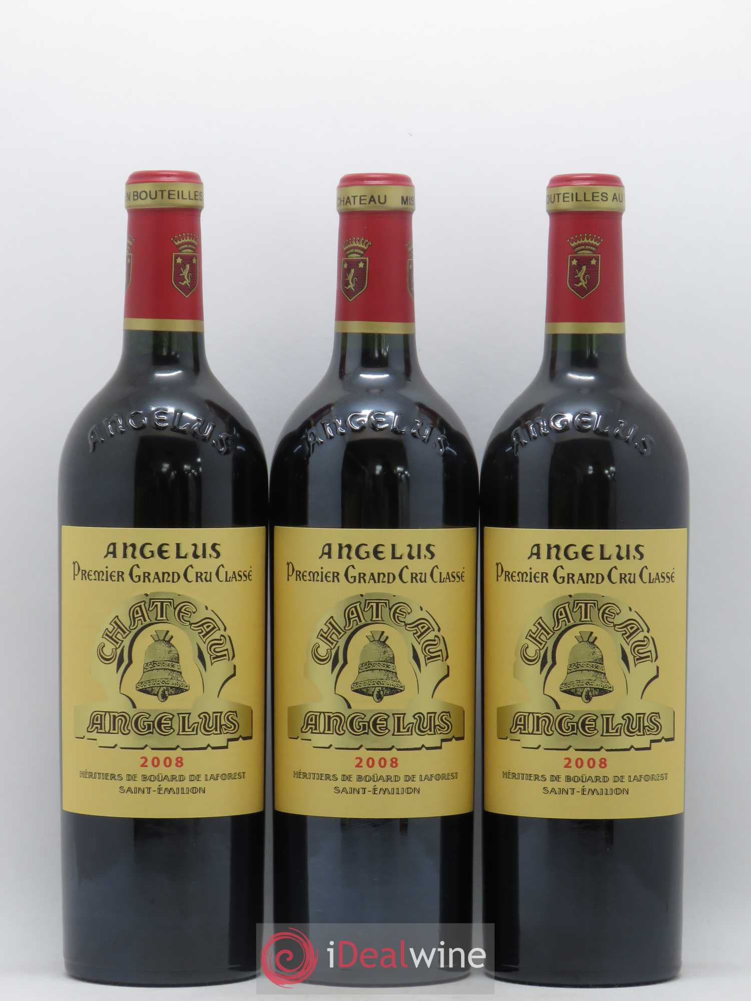 Château Angélus 1er Grand Cru Classé A 2008 - Lot de 3 bouteilles - 0