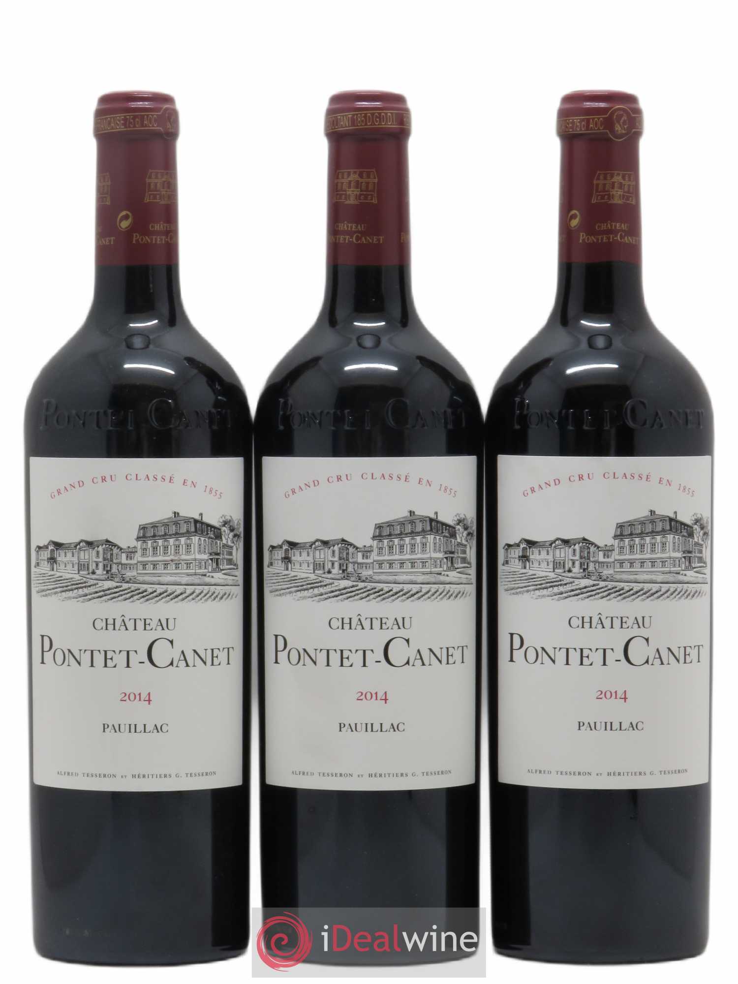Château Pontet Canet 5ème Grand Cru Classé 2014 - Lot de 3 bouteilles - 0