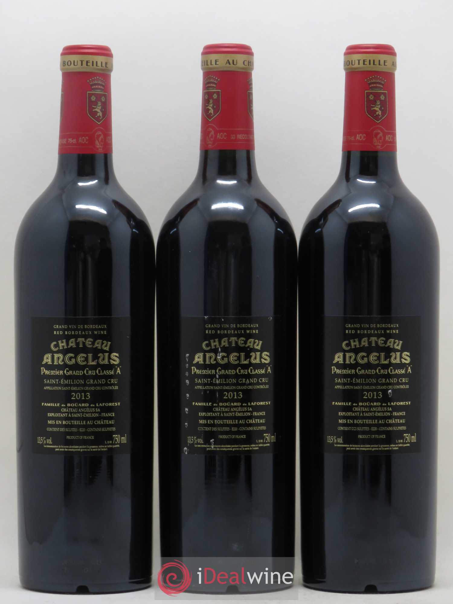 Château Angélus 1er Grand Cru Classé A 2013 - Lot de 3 bouteilles - 1
