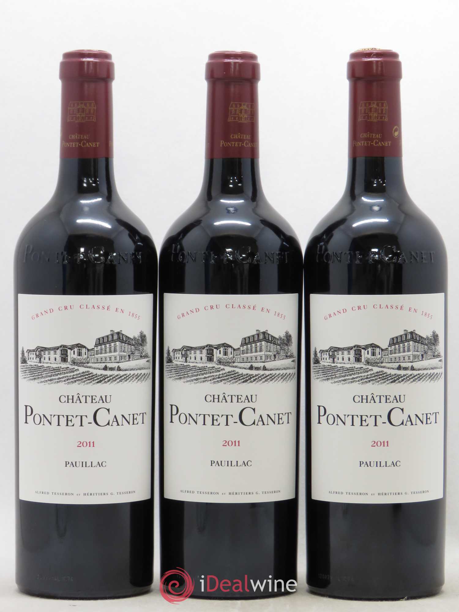 Château Pontet Canet 5ème Grand Cru Classé 2011 - Lot de 3 bouteilles - 0