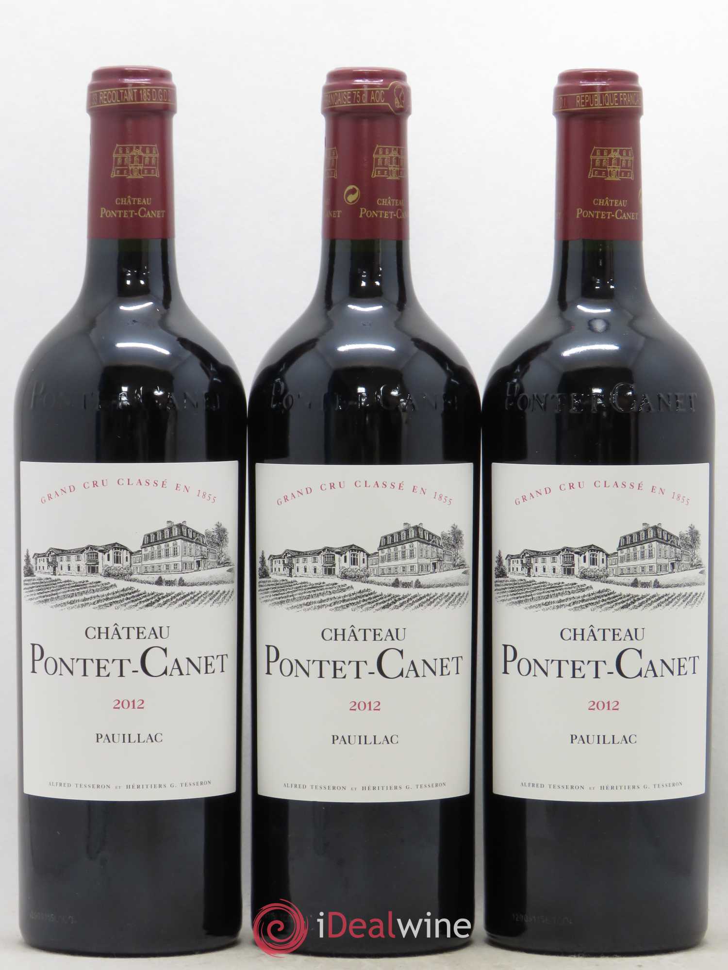 Château Pontet Canet 5ème Grand Cru Classé 2012 - Lot de 3 bouteilles - 0