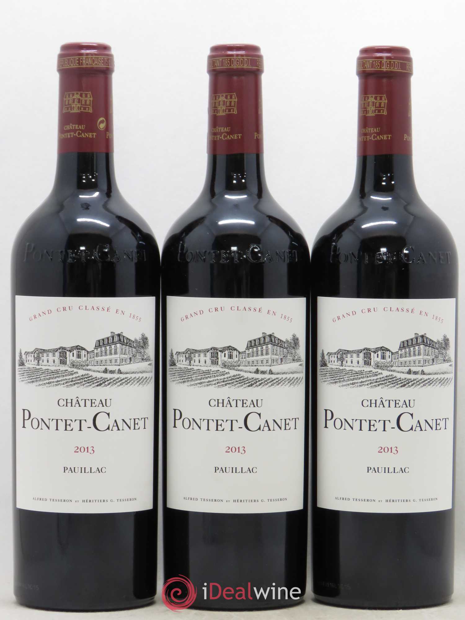 Château Pontet Canet 5ème Grand Cru Classé 2013 - Lot de 3 bouteilles - 0