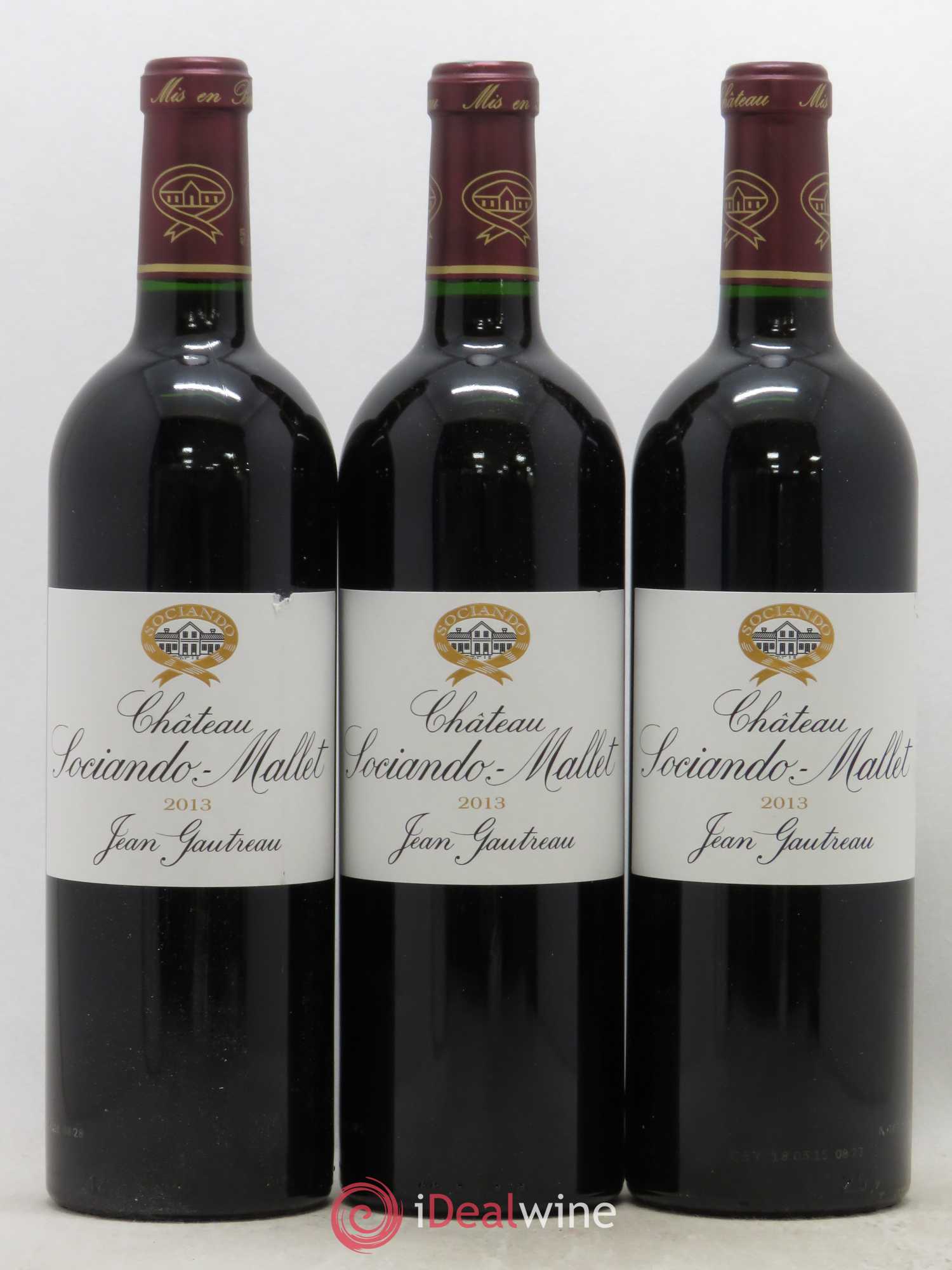 Château Sociando Mallet 2013 - Lot de 3 bouteilles - 0