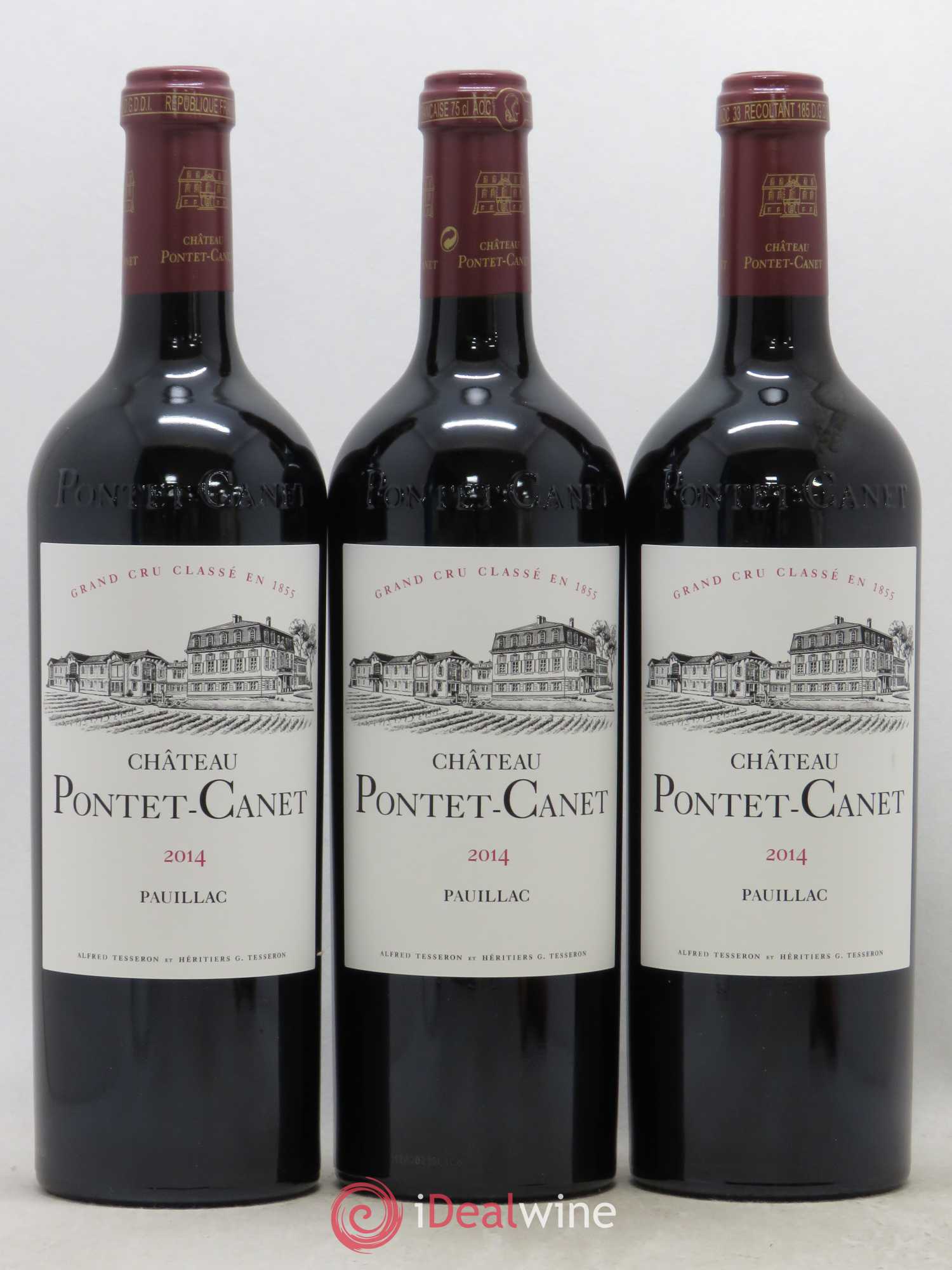 Château Pontet Canet 5ème Grand Cru Classé 2014 - Lot de 3 bouteilles - 0