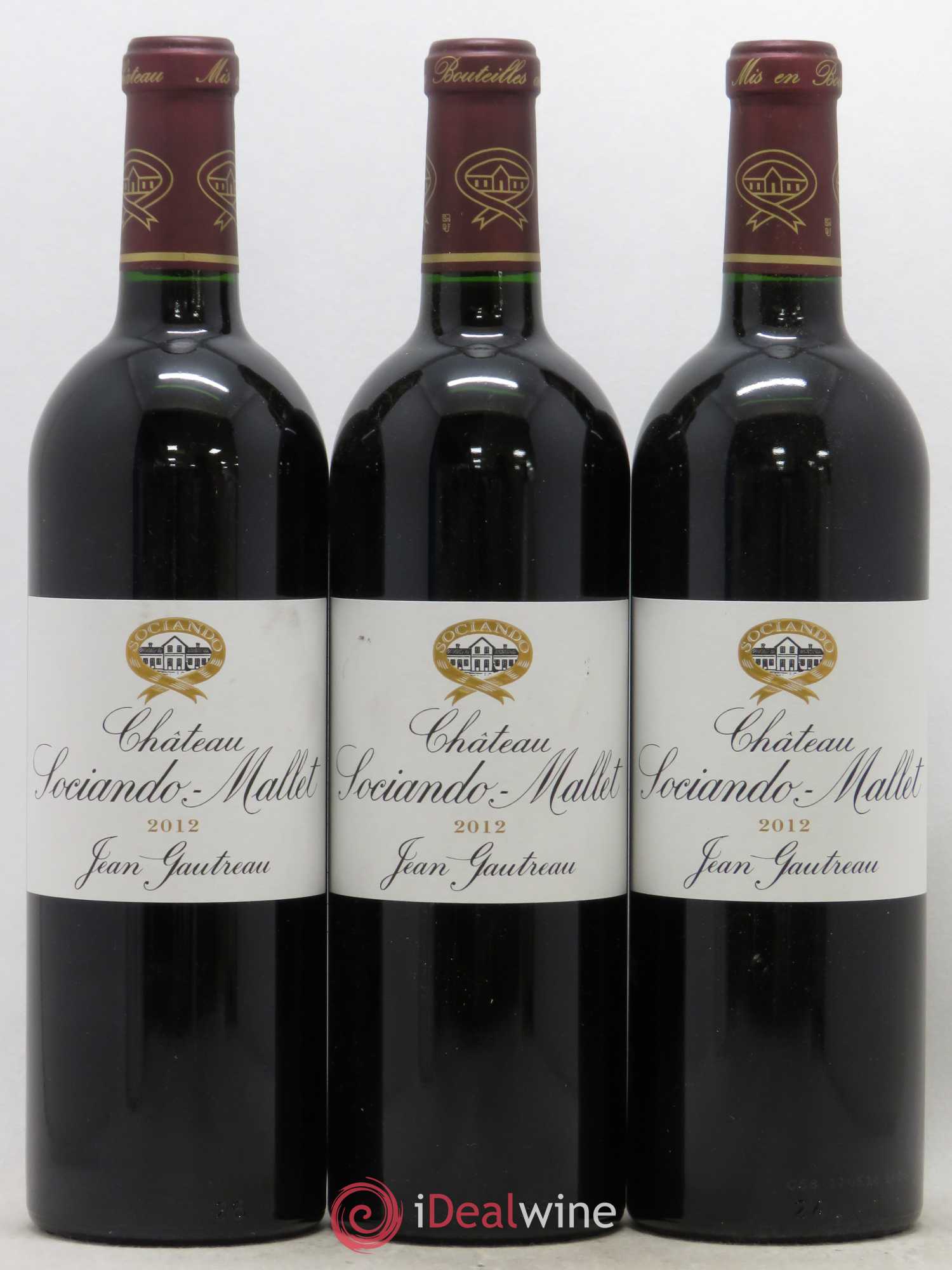 Château Sociando Mallet 2012 - Lot de 3 bouteilles - 0