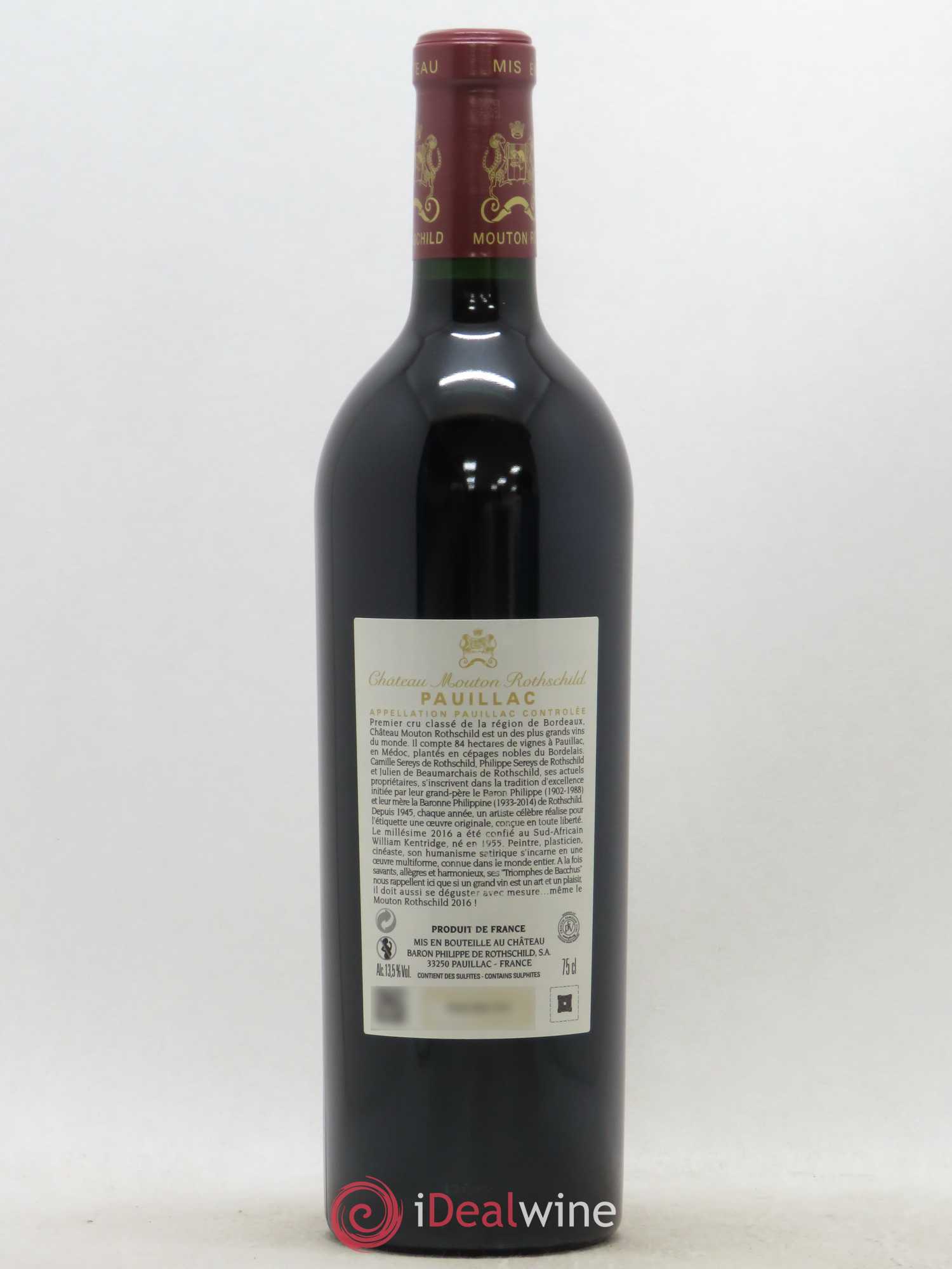 Château Mouton Rothschild 1er Grand Cru Classé 2016 - Lot de 1 bouteille - 1