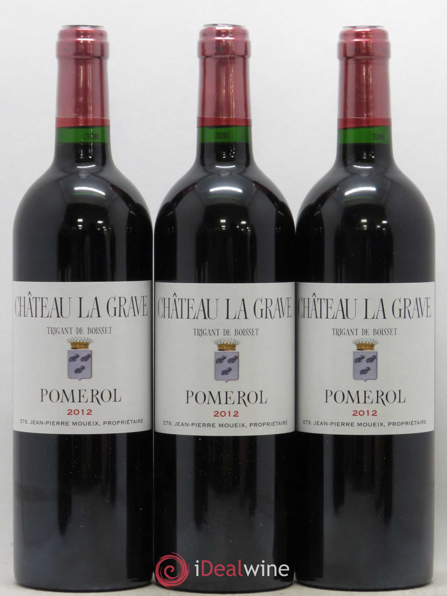 Château La Grave à Pomerol (Trigant de Boisset) 2012 - Lot de 12 bouteilles - 1