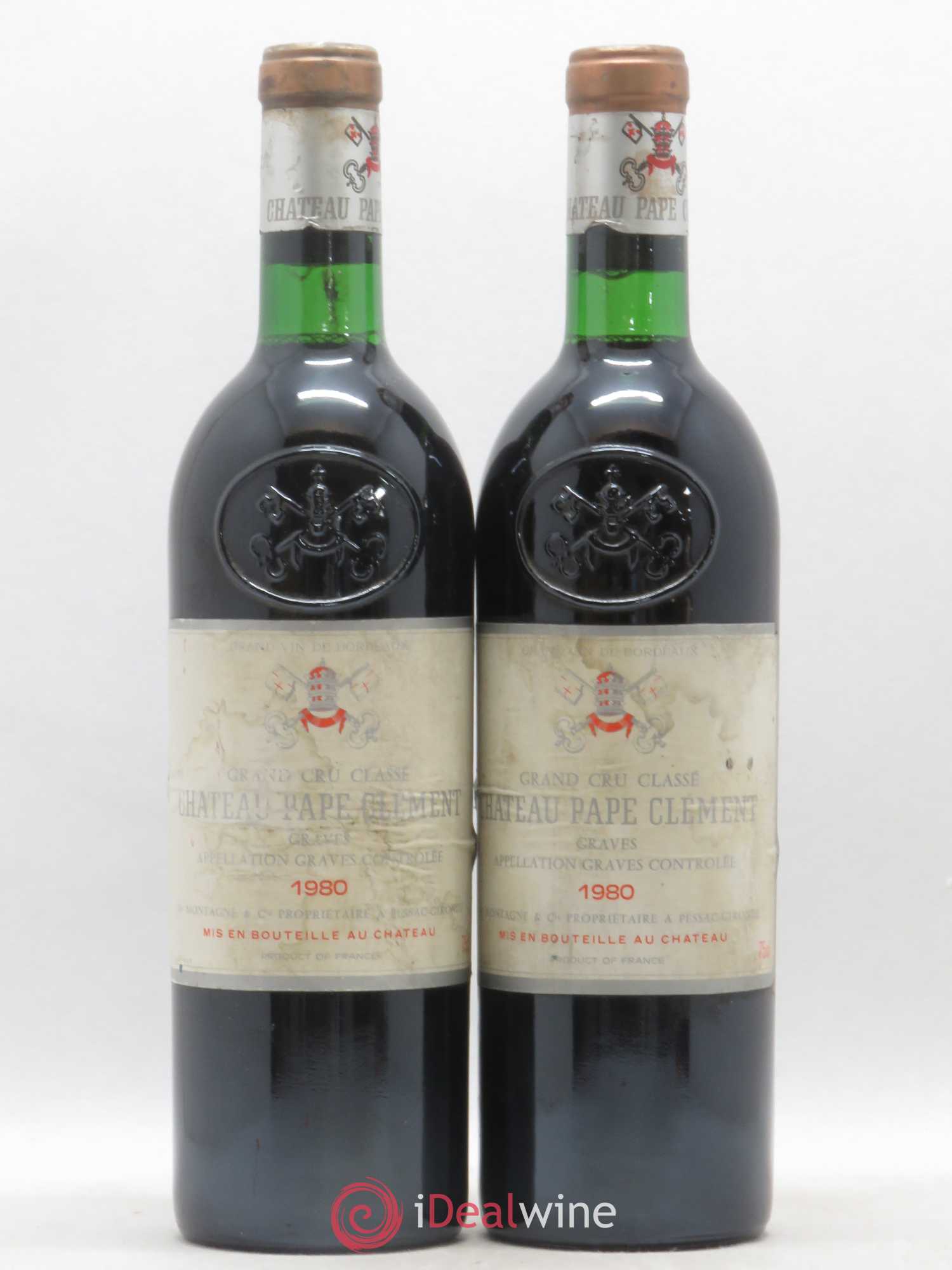 Château Pape Clément Cru Classé de Graves 1980 - Lot de 2 bouteilles - 0
