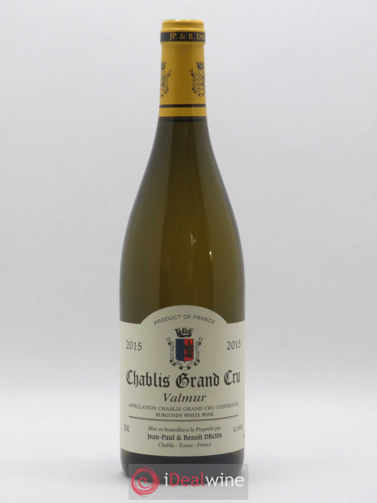 Chablis Grand Cru Valmur Jean-Paul & Benoît Droin (Domaine) 2015 - Lot de 1 bouteille - 0
