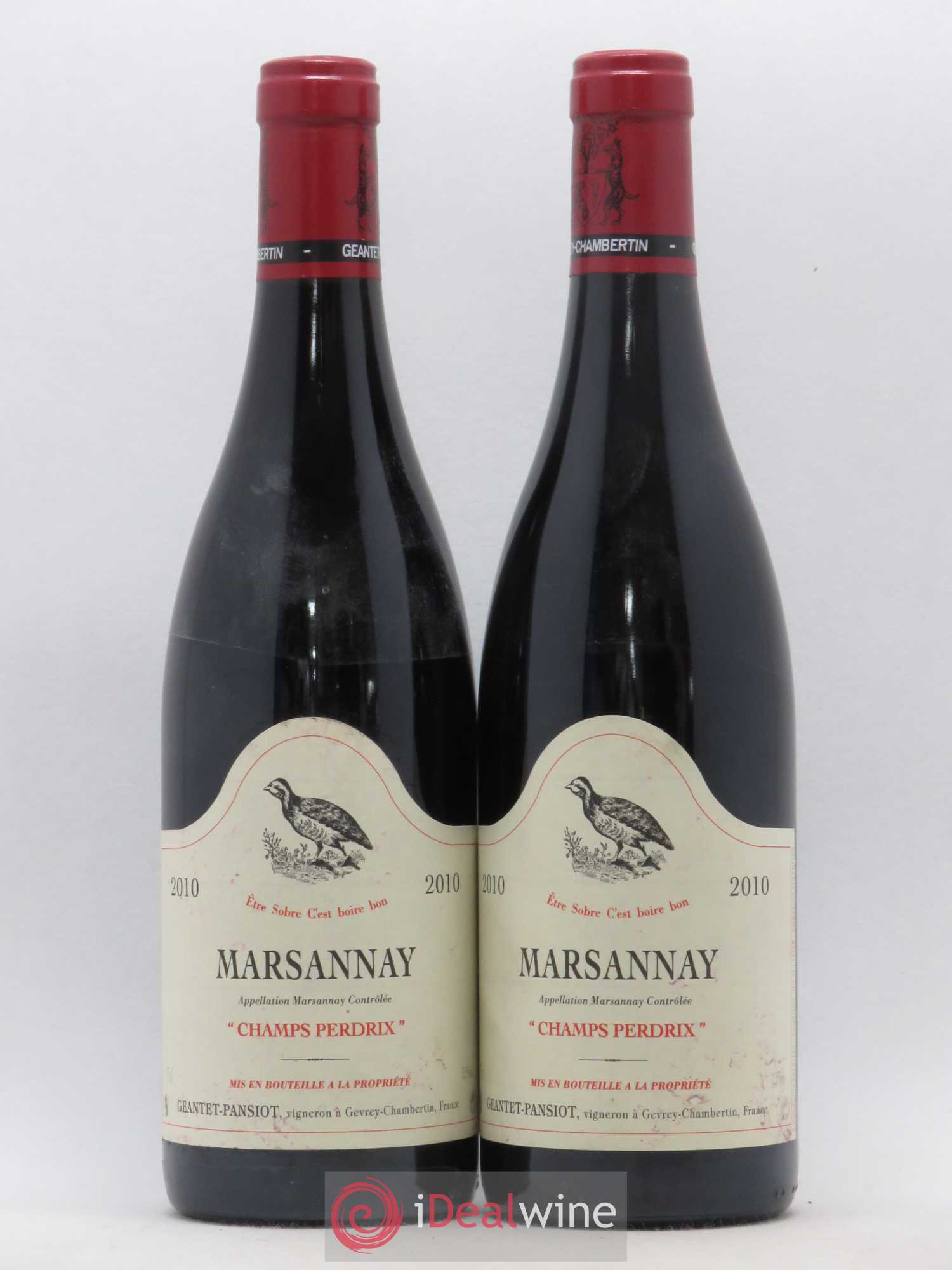 Marsannay Champs Perdrix Geantet-Pansiot 2010 - Lot de 2 bouteilles - 0
