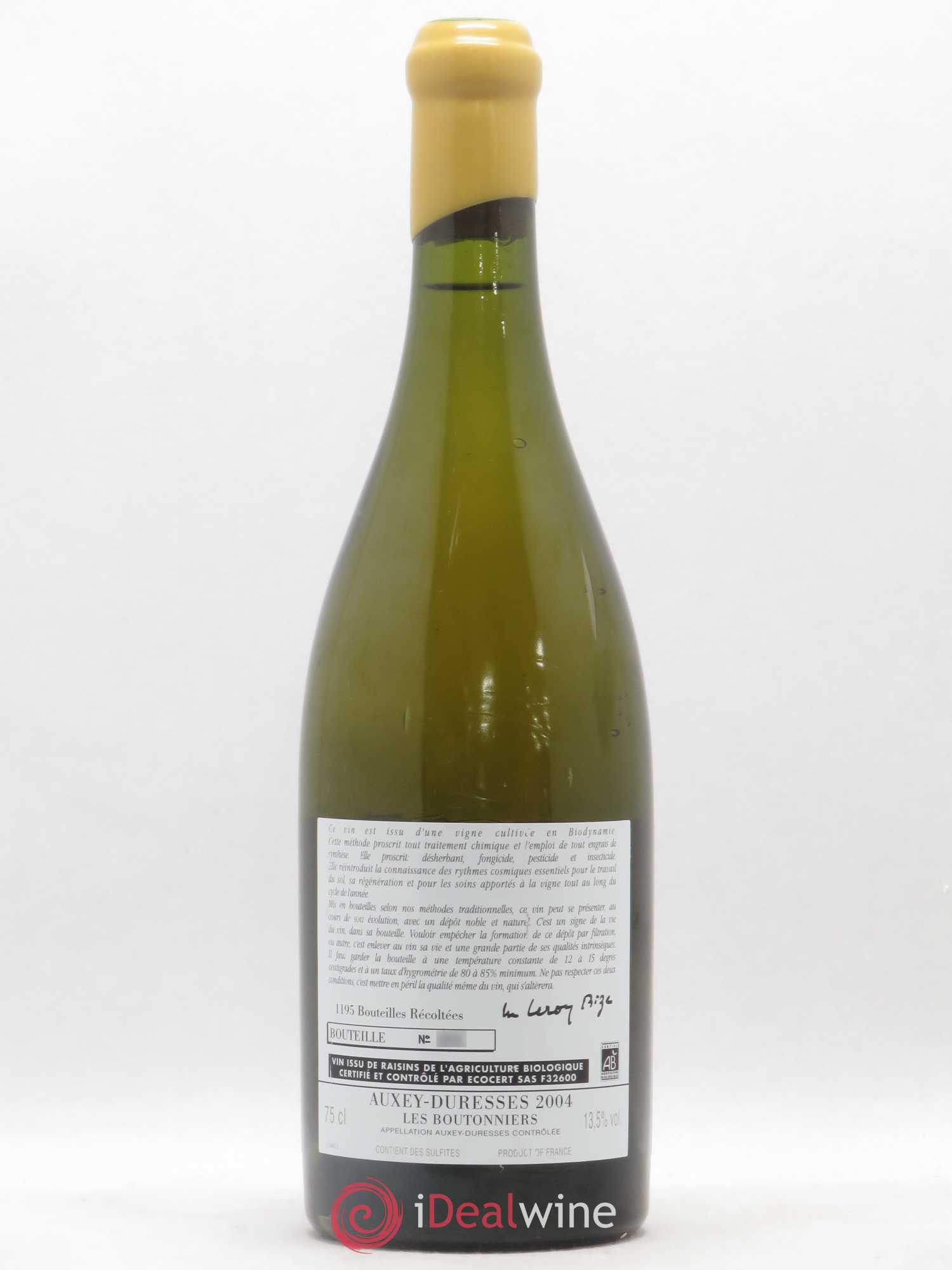 Auxey-Duresses Les Boutonniers d'Auvenay (Domaine) 2004 - Lot de 1 bouteille - 1