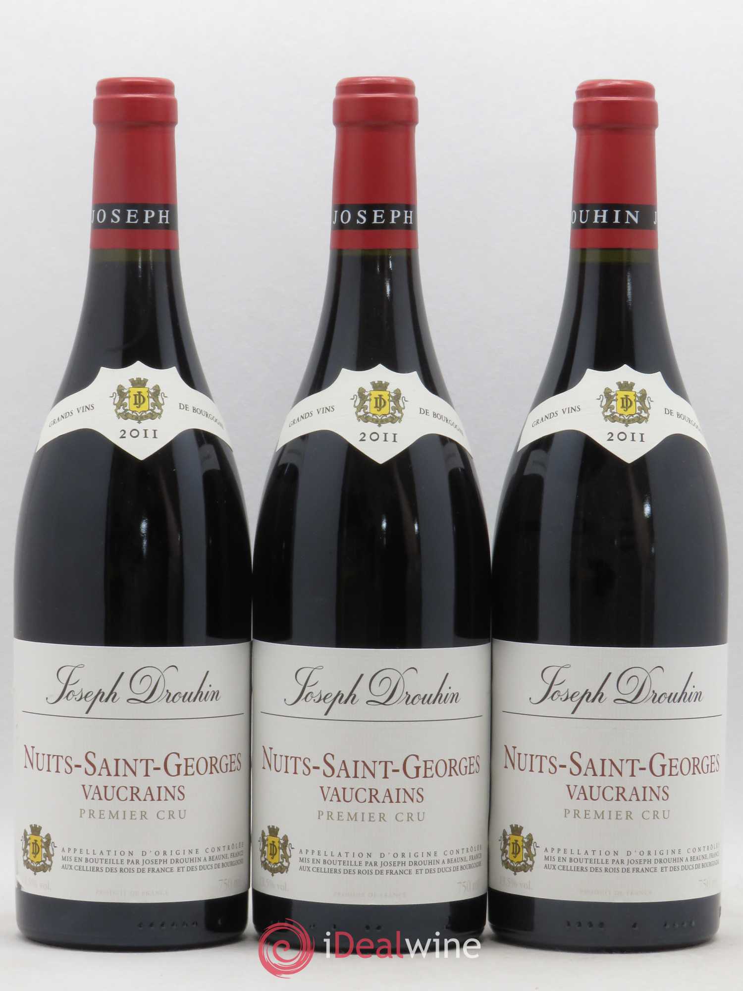 Nuits-Saint-Georges 1er Cru Vaucrains Joseph Drouhin (sans prix de réserve) 2011 - Posten von 3 Flaschen - 0