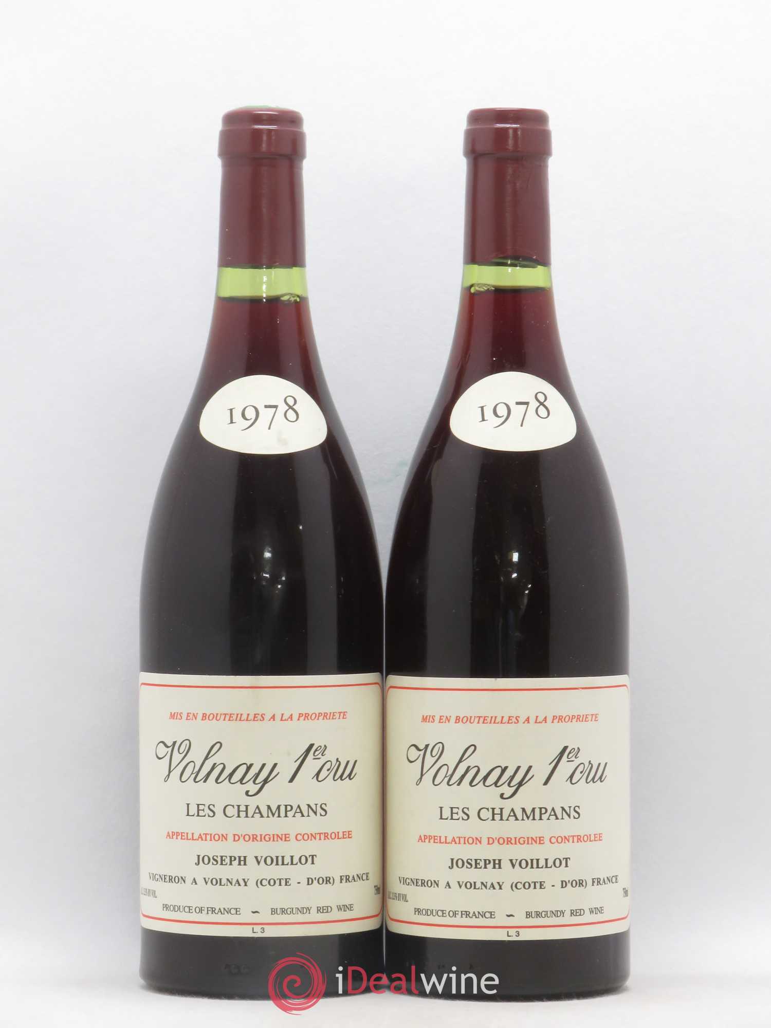 Volnay 1er Cru les Champans Joseph Voillot (Domaine) 1978 - Lot de 2 bouteilles - 0