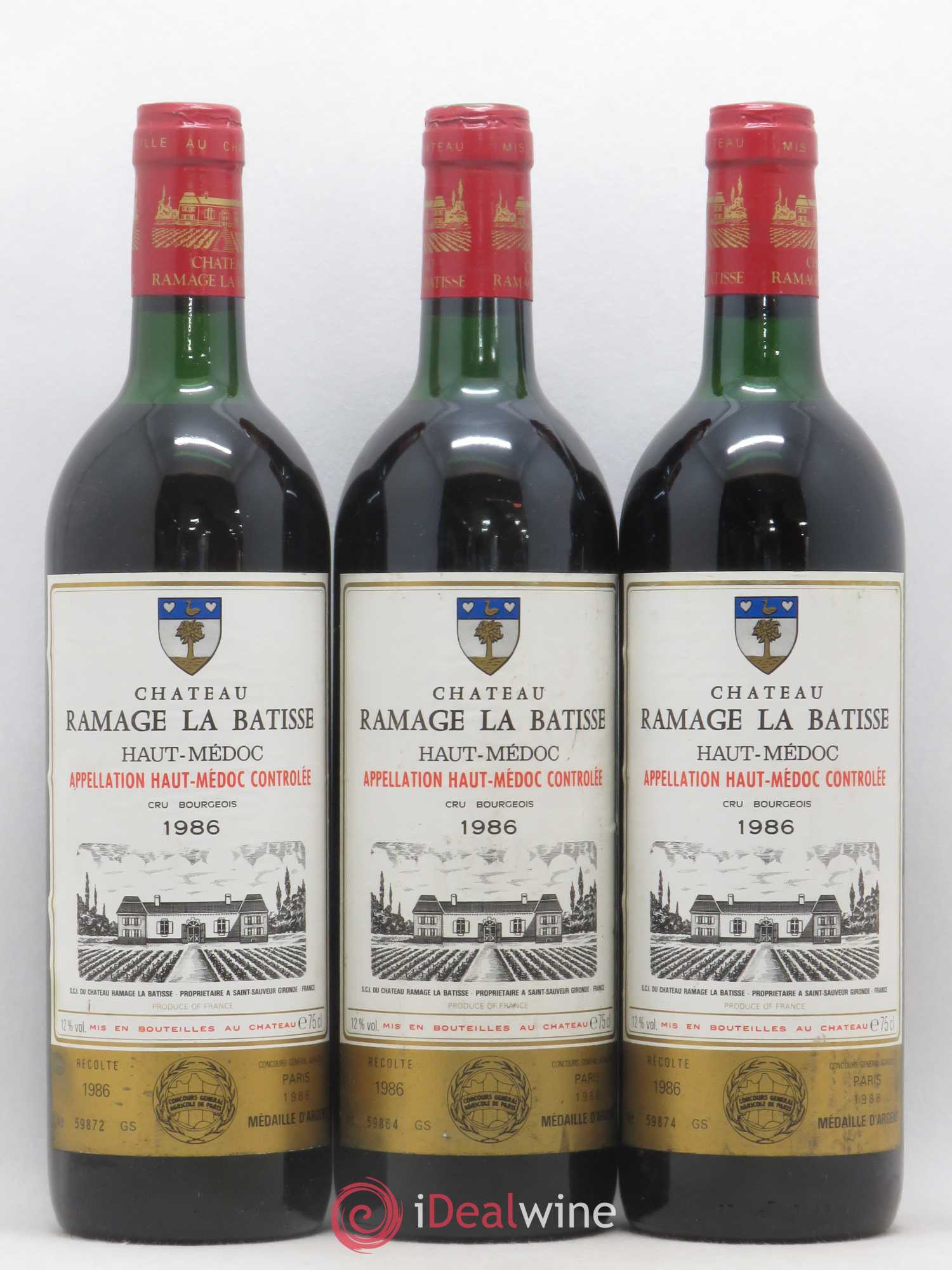 Château Ramage la Bâtisse Cru Bourgeois 1986 - Lot de 6 bouteilles - 1