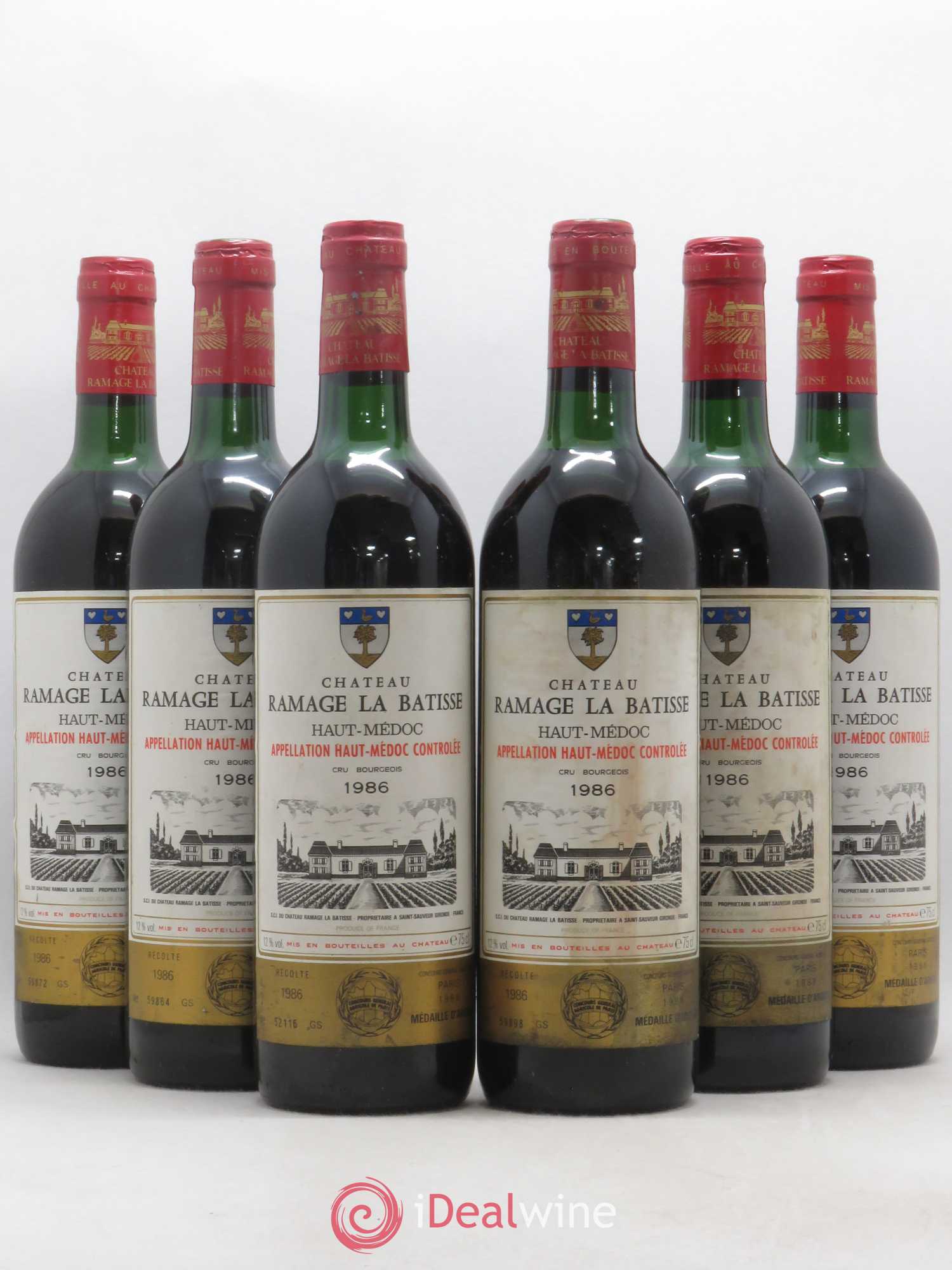 Château Ramage la Bâtisse Cru Bourgeois 1986 - Lot de 6 bouteilles - 0