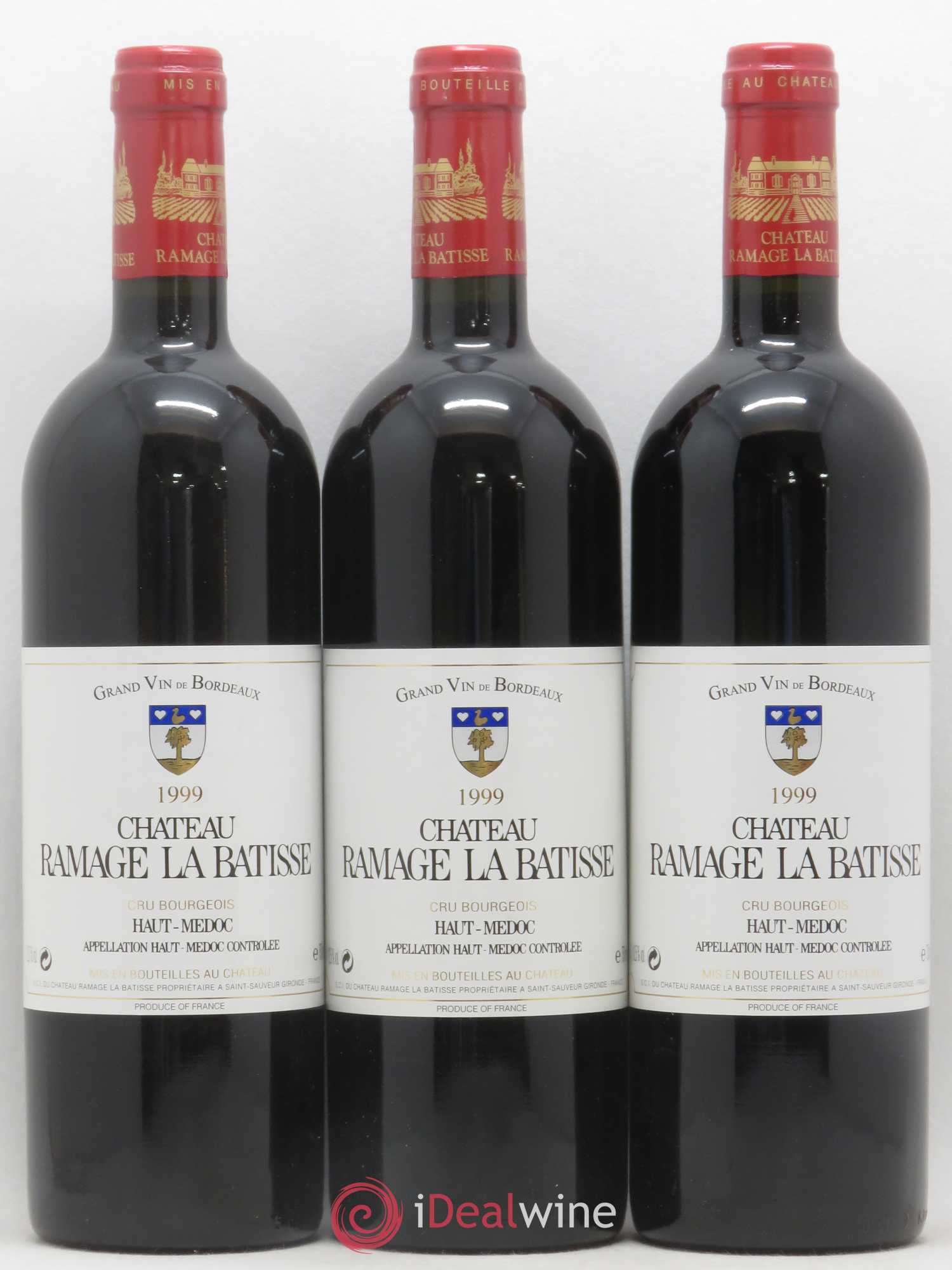 Château Ramage la Bâtisse Cru Bourgeois 1999 - Lot de 3 bouteilles - 0