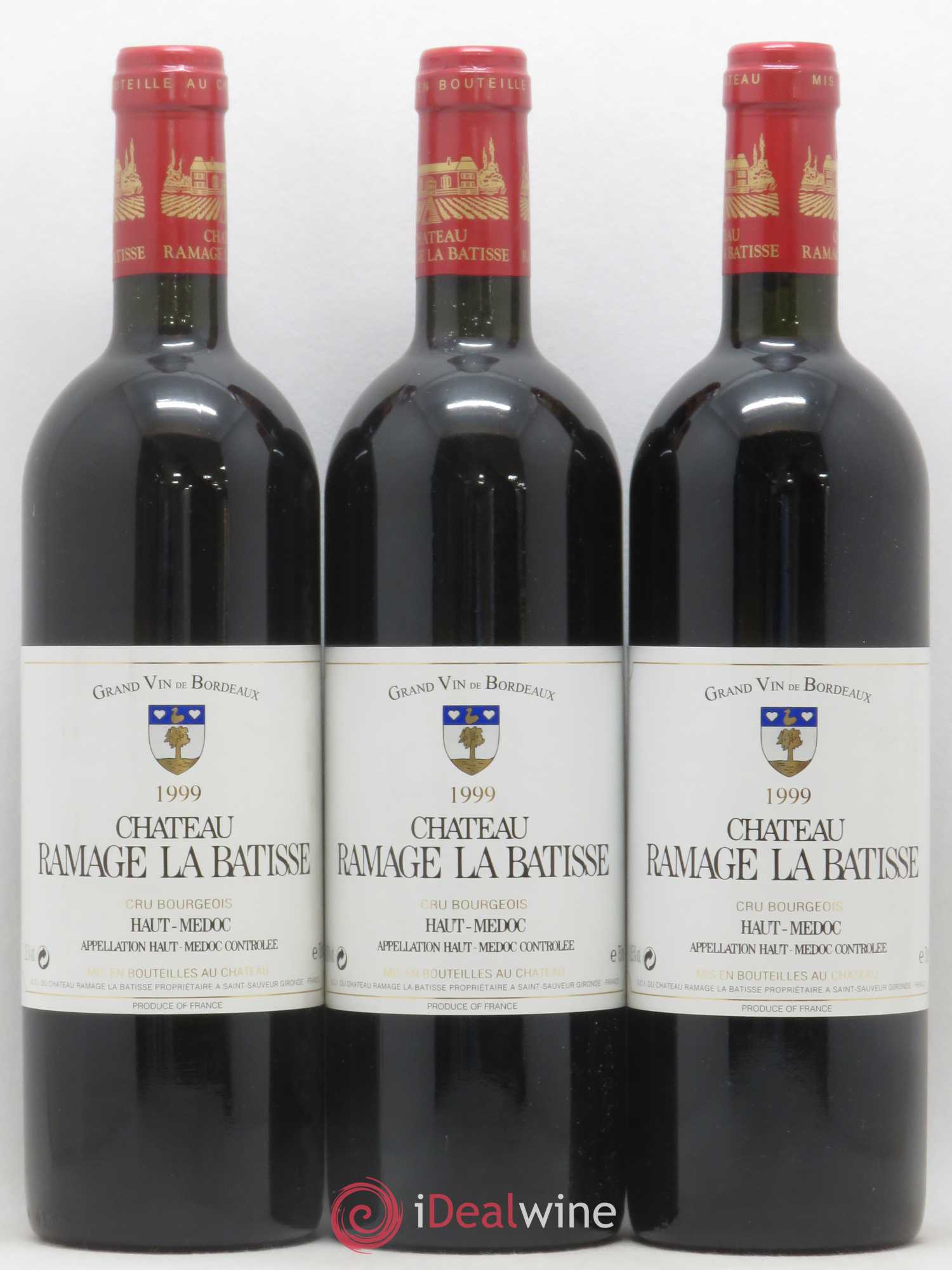 Château Ramage la Bâtisse Cru Bourgeois 1999 - Lot de 3 bouteilles - 0